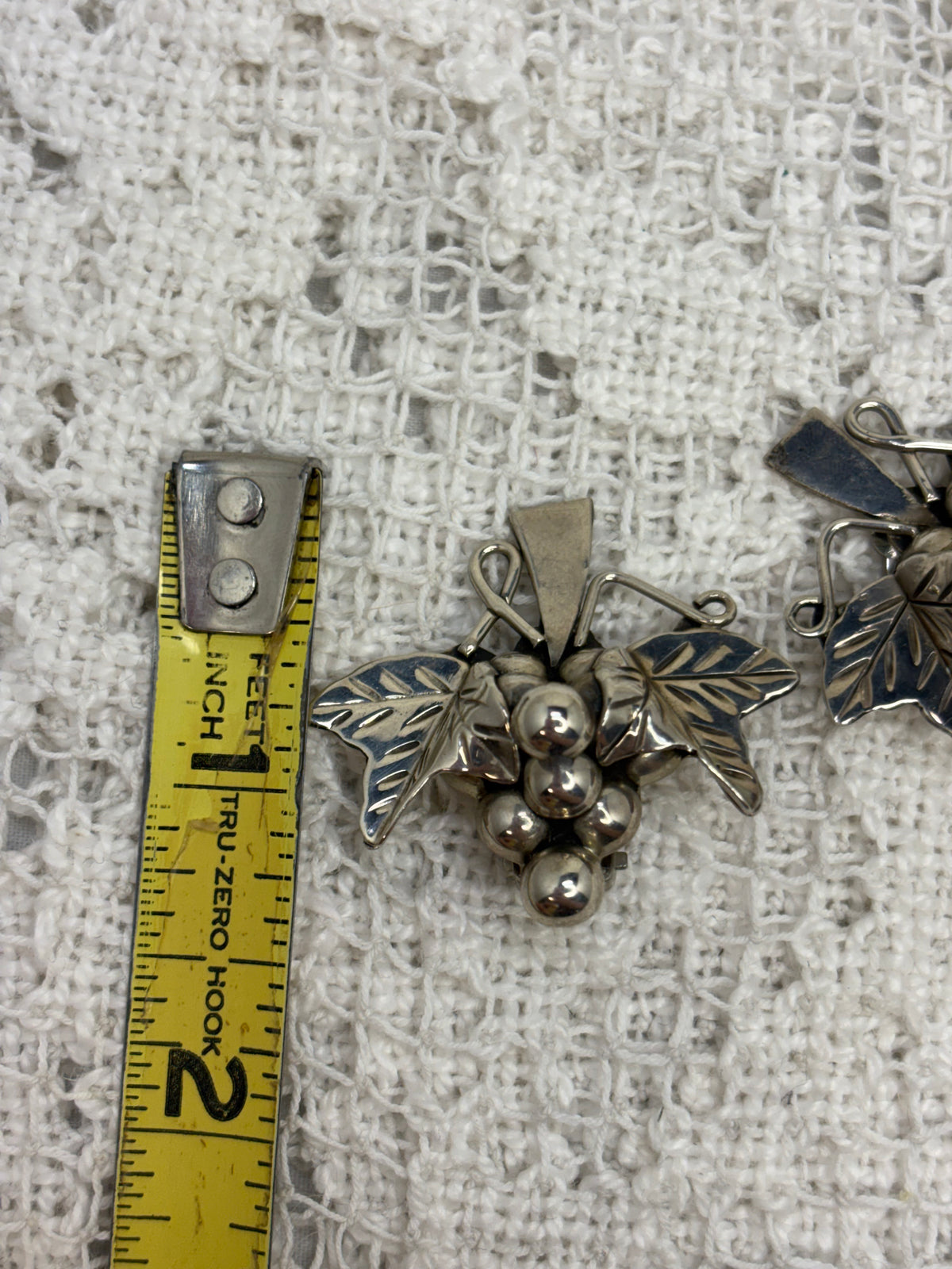 Taxco Sterling Silver Grape clip on Earrings TV-125