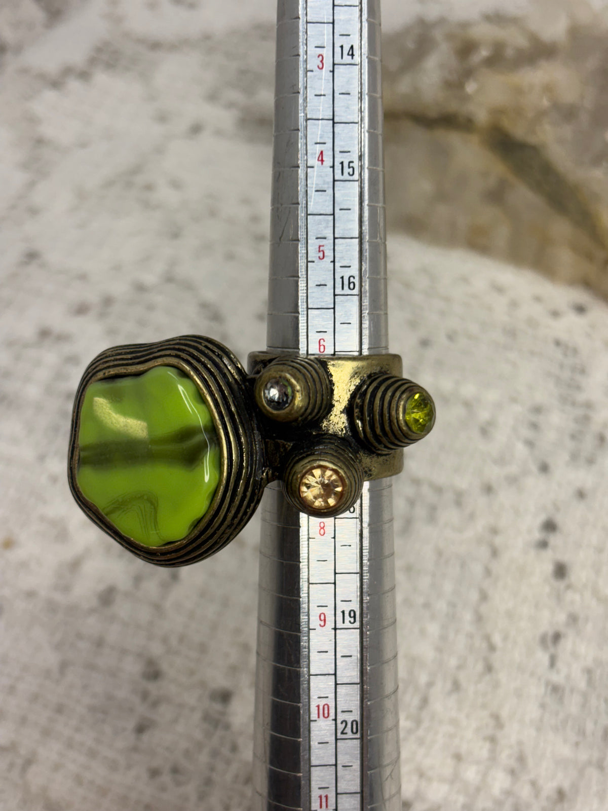 Asymmetrical Artisan Brass ring size 6.5