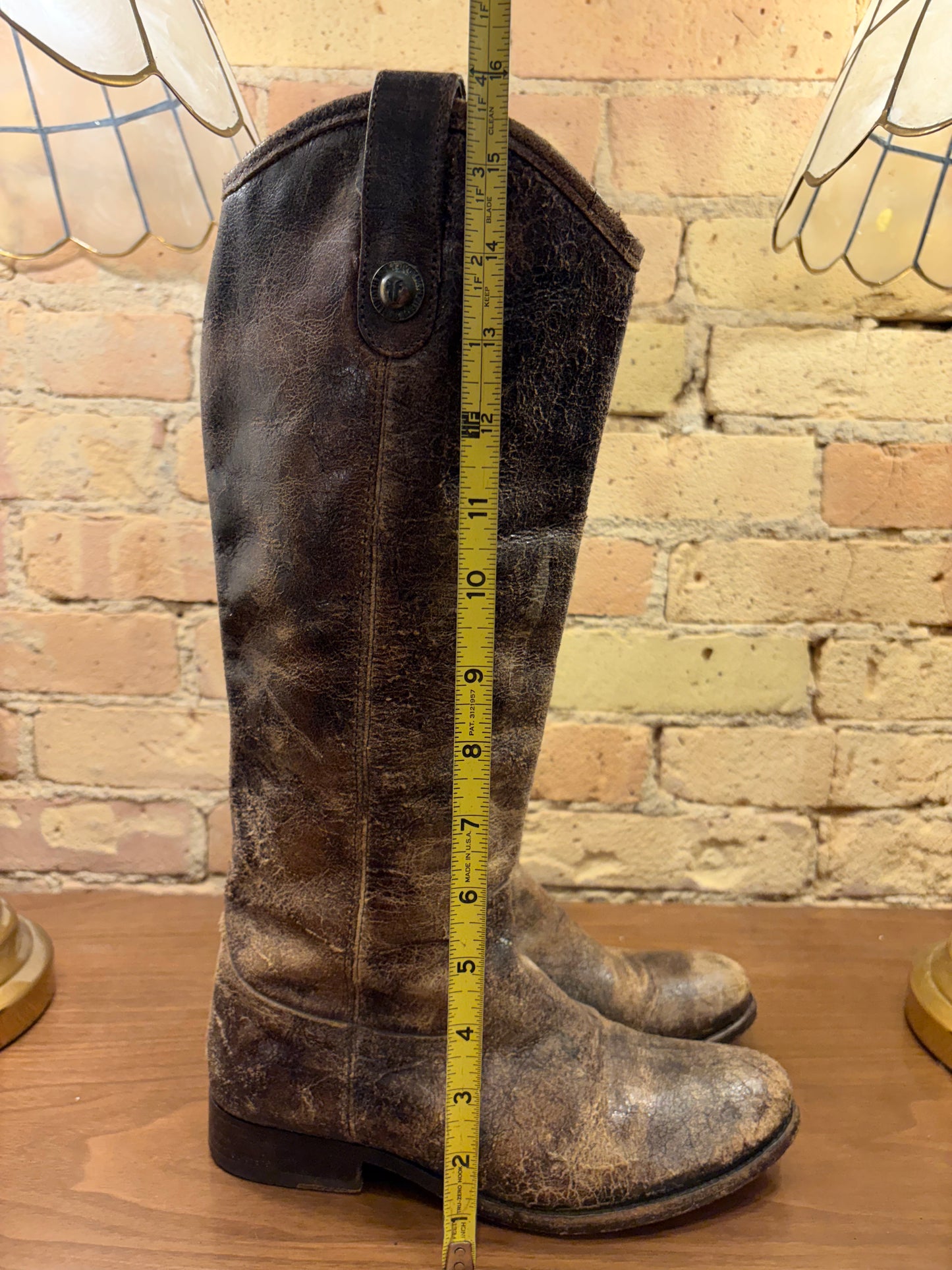 FRYE Melissa Bulton Brown Riding Boots 6 1/2