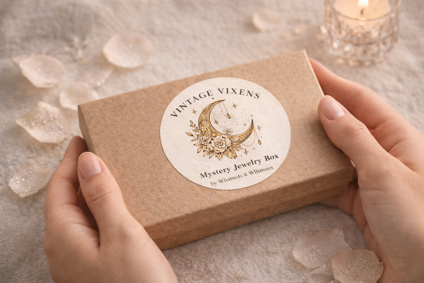 Vintage Vixens Mystery Jewelry Box Silver Tone Accent Jewelry With Clip Earrings