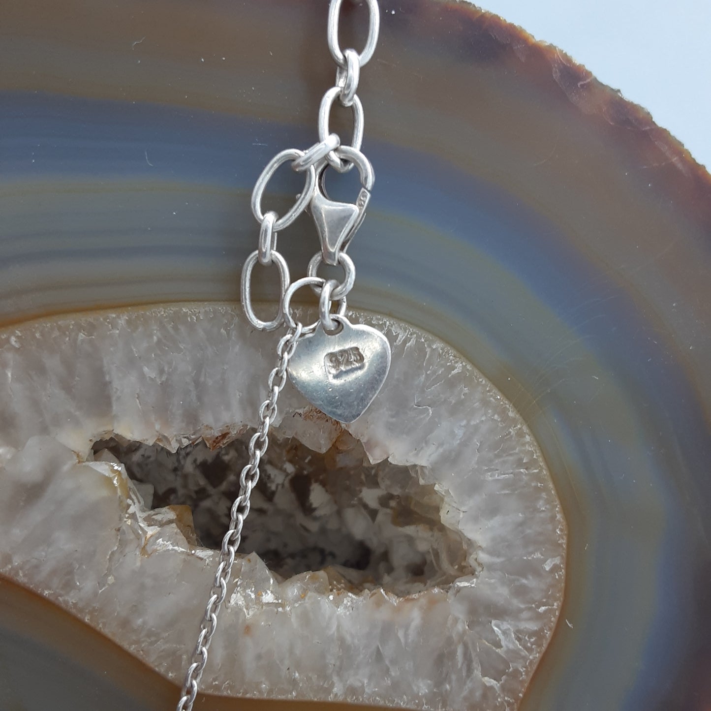 Italy Gold/Over Sterling Chain Infinity Circle Charm Necklace