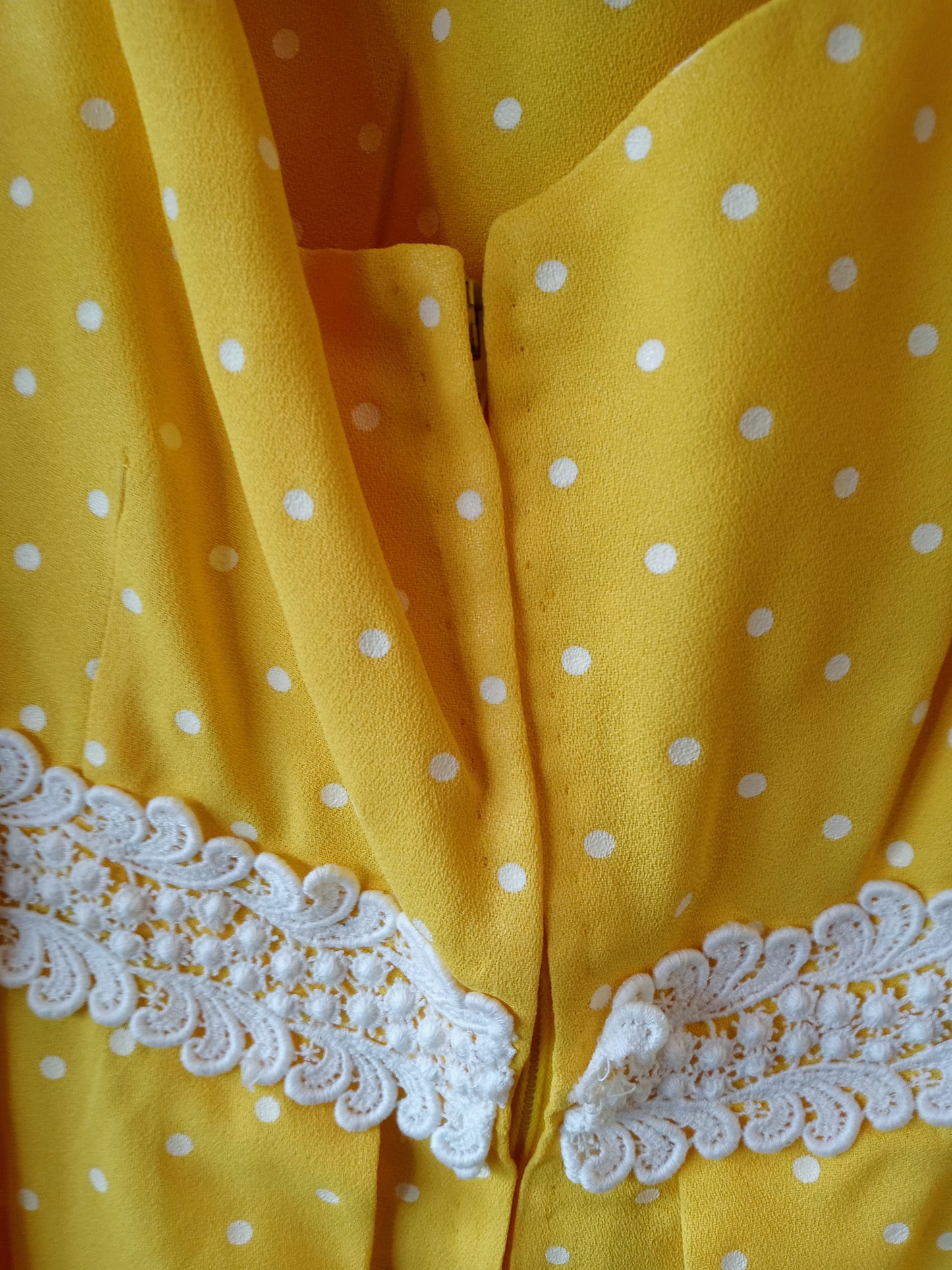 Vintage Handmade Yellow Polka-Dot Dress