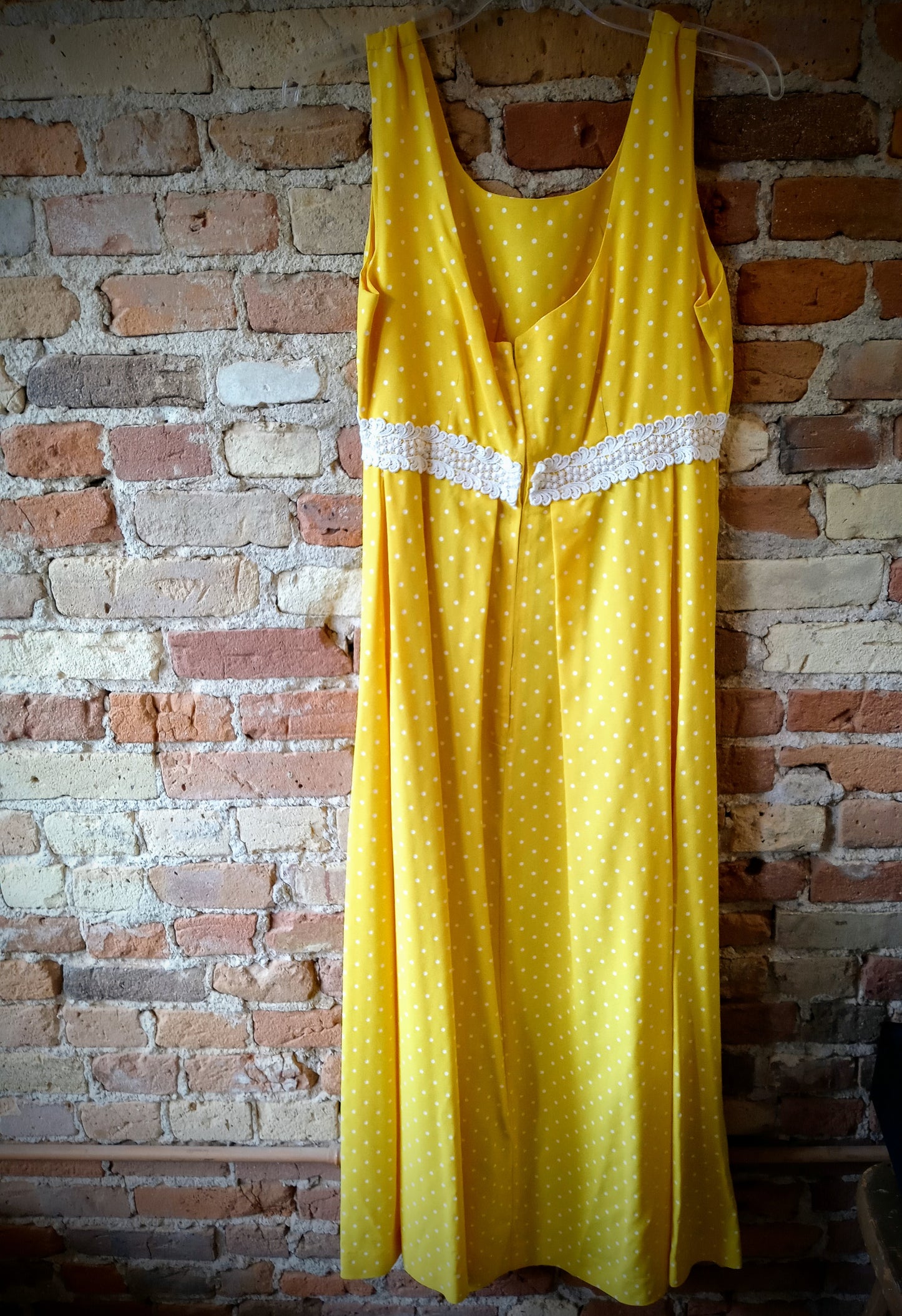 Vintage Handmade Yellow Polka-Dot Dress