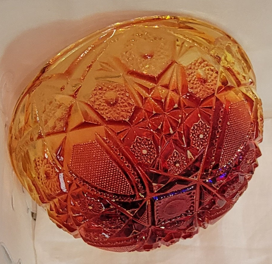 Vintage Amberina Hobstar Bowl