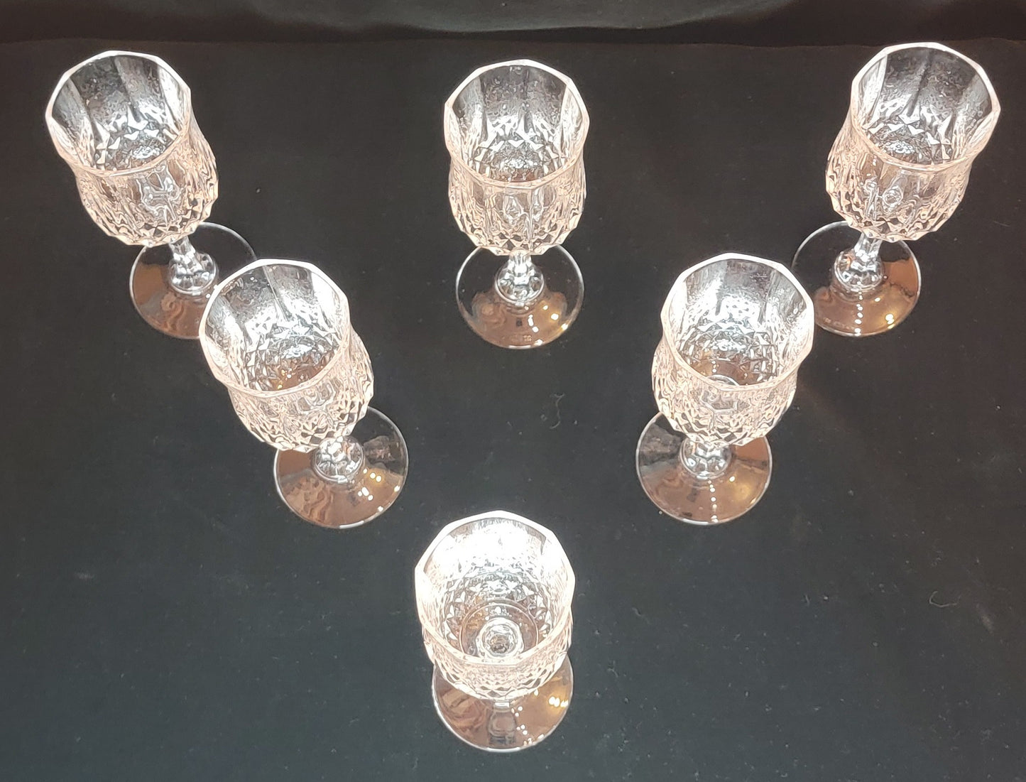 Cristal D'arques 6 Longchamp 6 cl Crystal Cordial Sherry Glasses