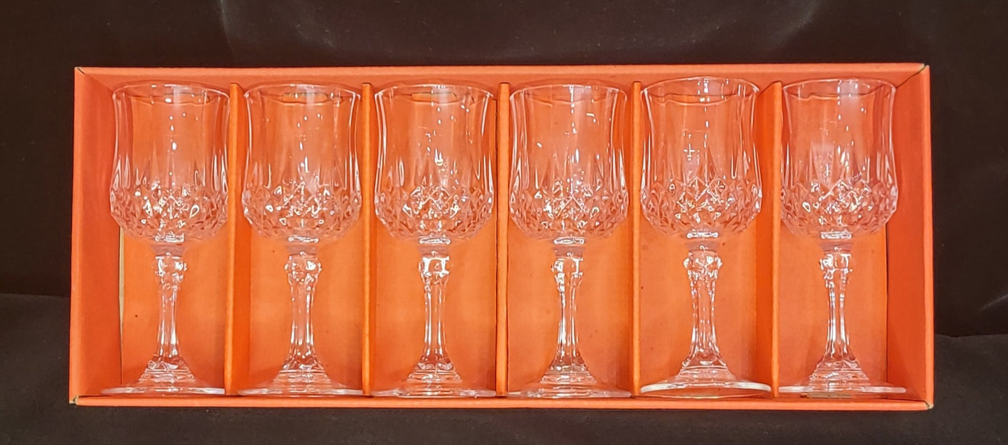 Cristal D'arques 6 Longchamp 6 cl Crystal Cordial Sherry Glasses