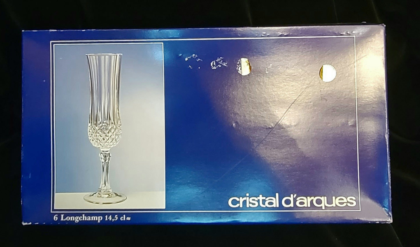 6 Longchamp 14.5 cl Cristal D'arques Crystal Champagne Flutes