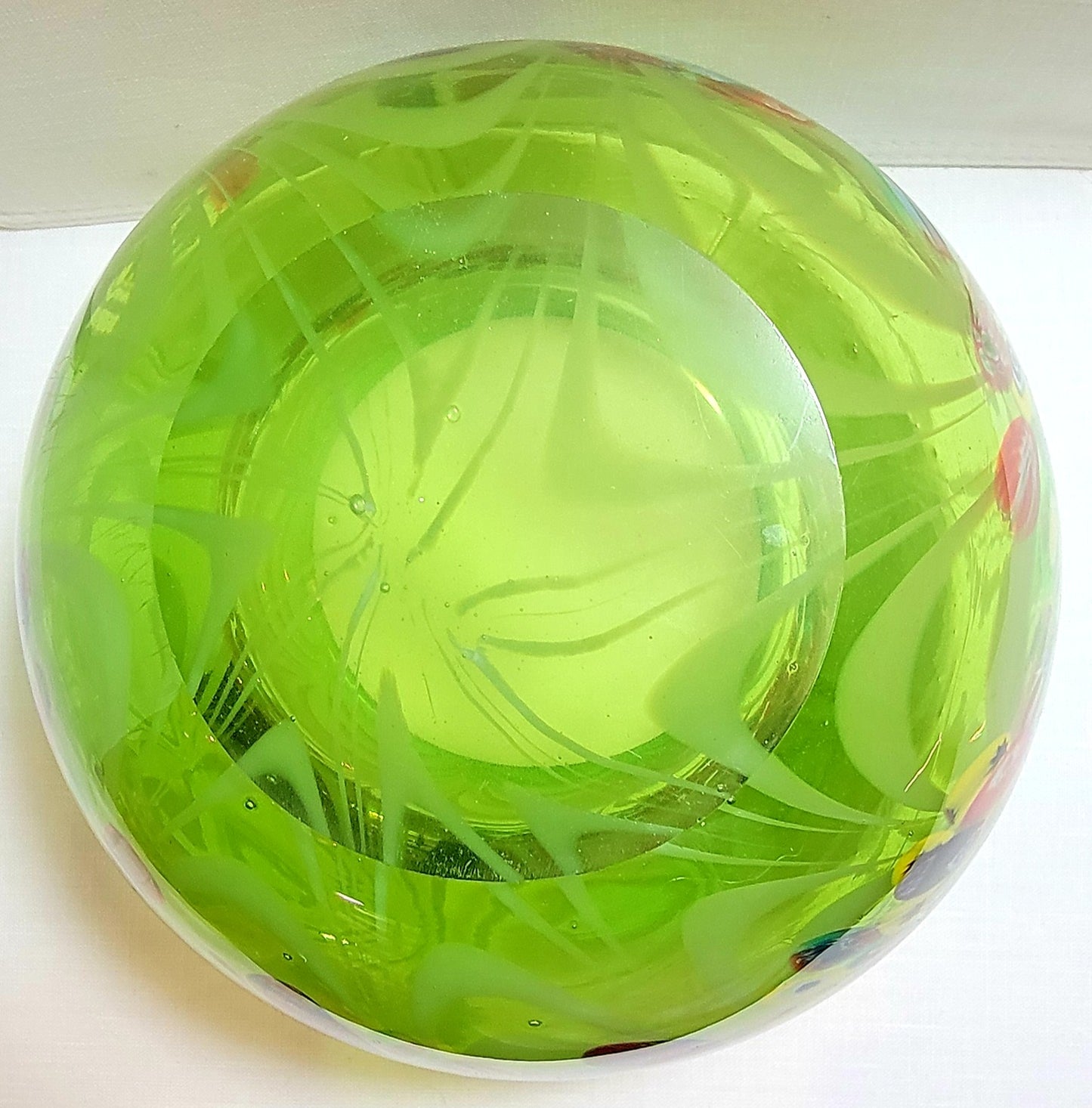Murano Millefiori Latticino Art Glass Bowl