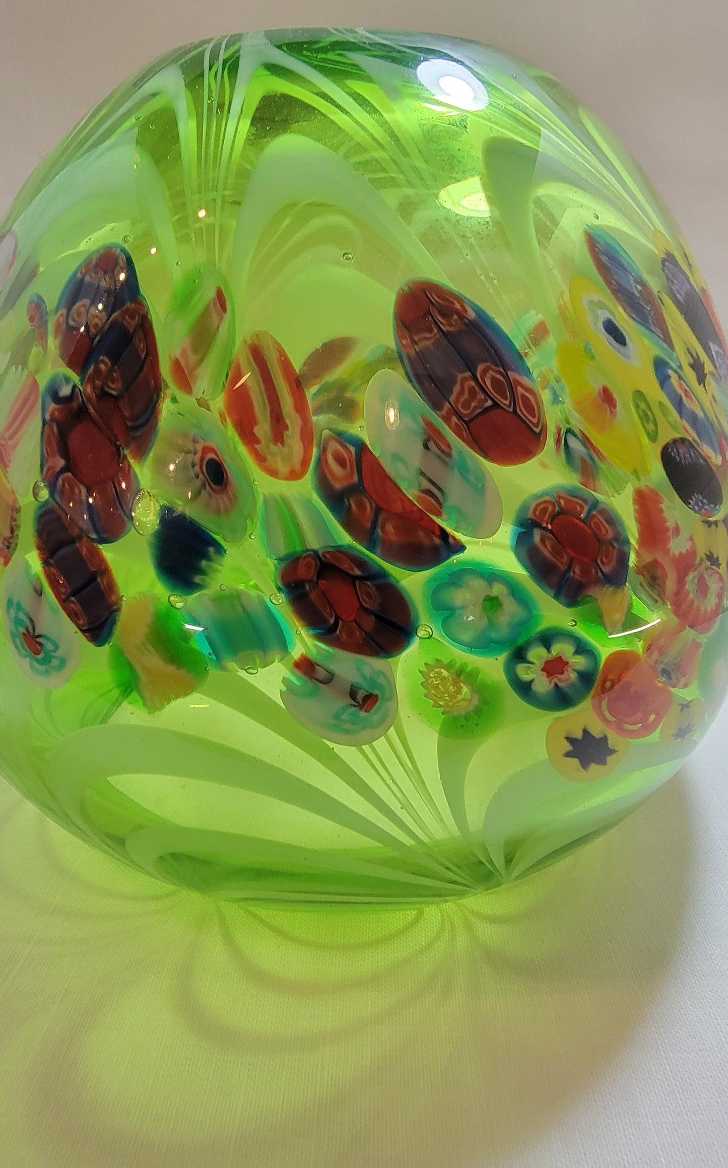 Murano Millefiori Latticino Art Glass Bowl