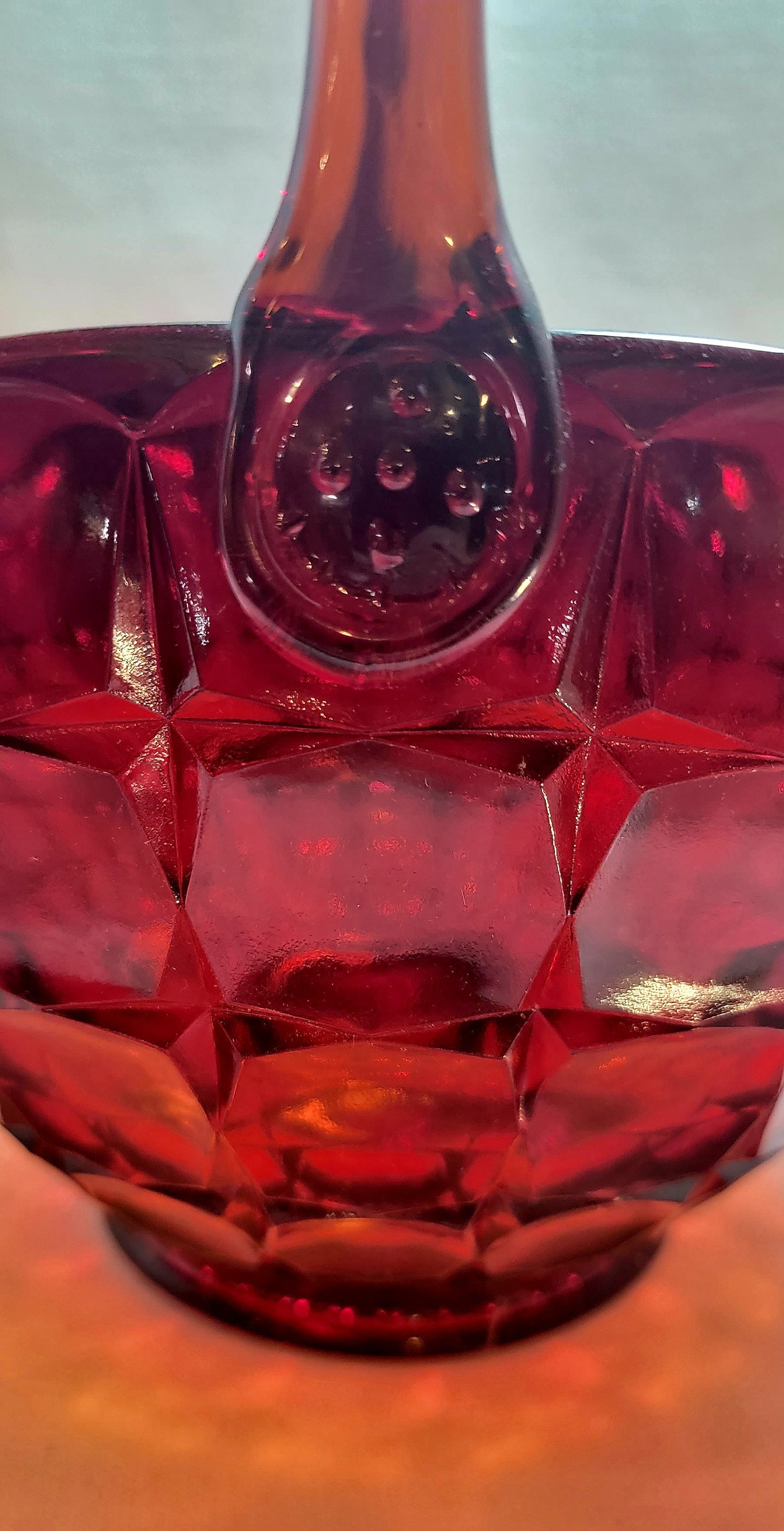 Vintage Tiara Amberina Constellation Basket