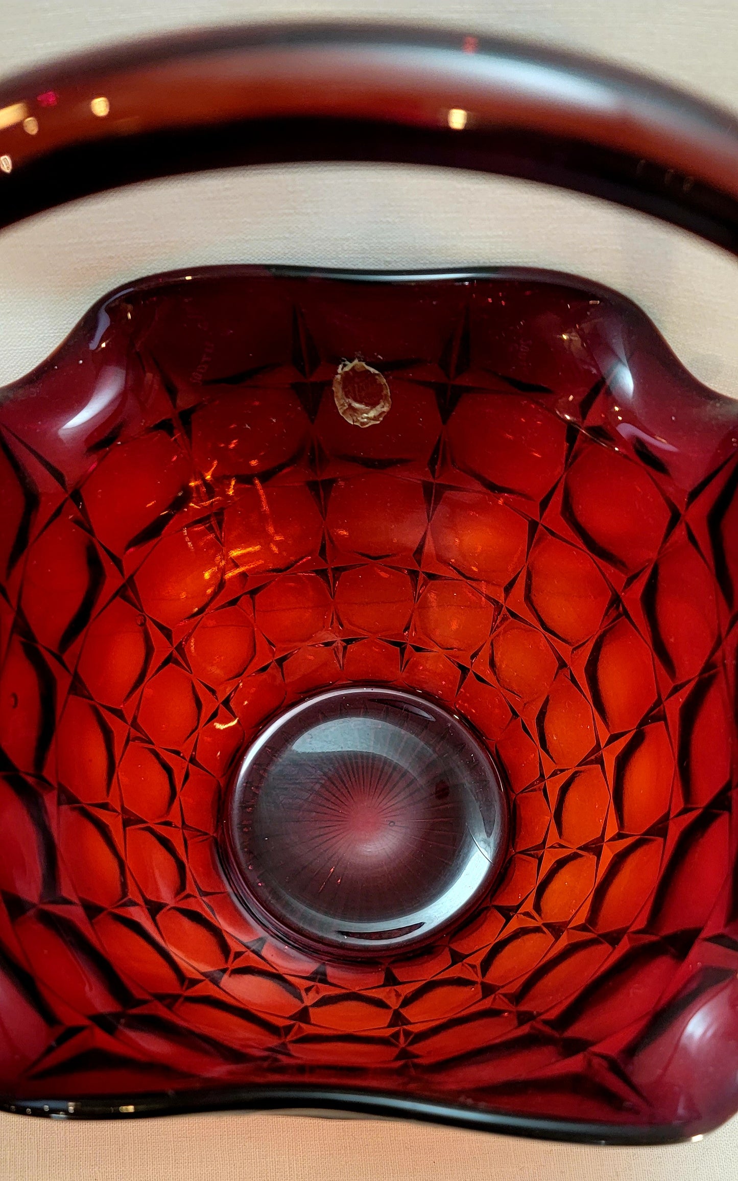 Vintage Tiara Amberina Constellation Basket