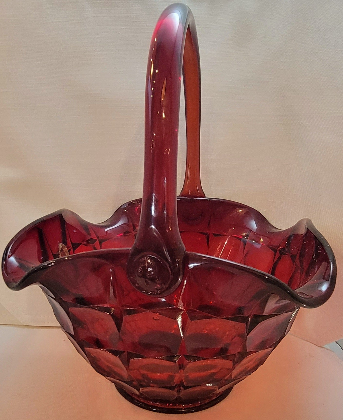 Vintage Tiara Amberina Constellation Basket
