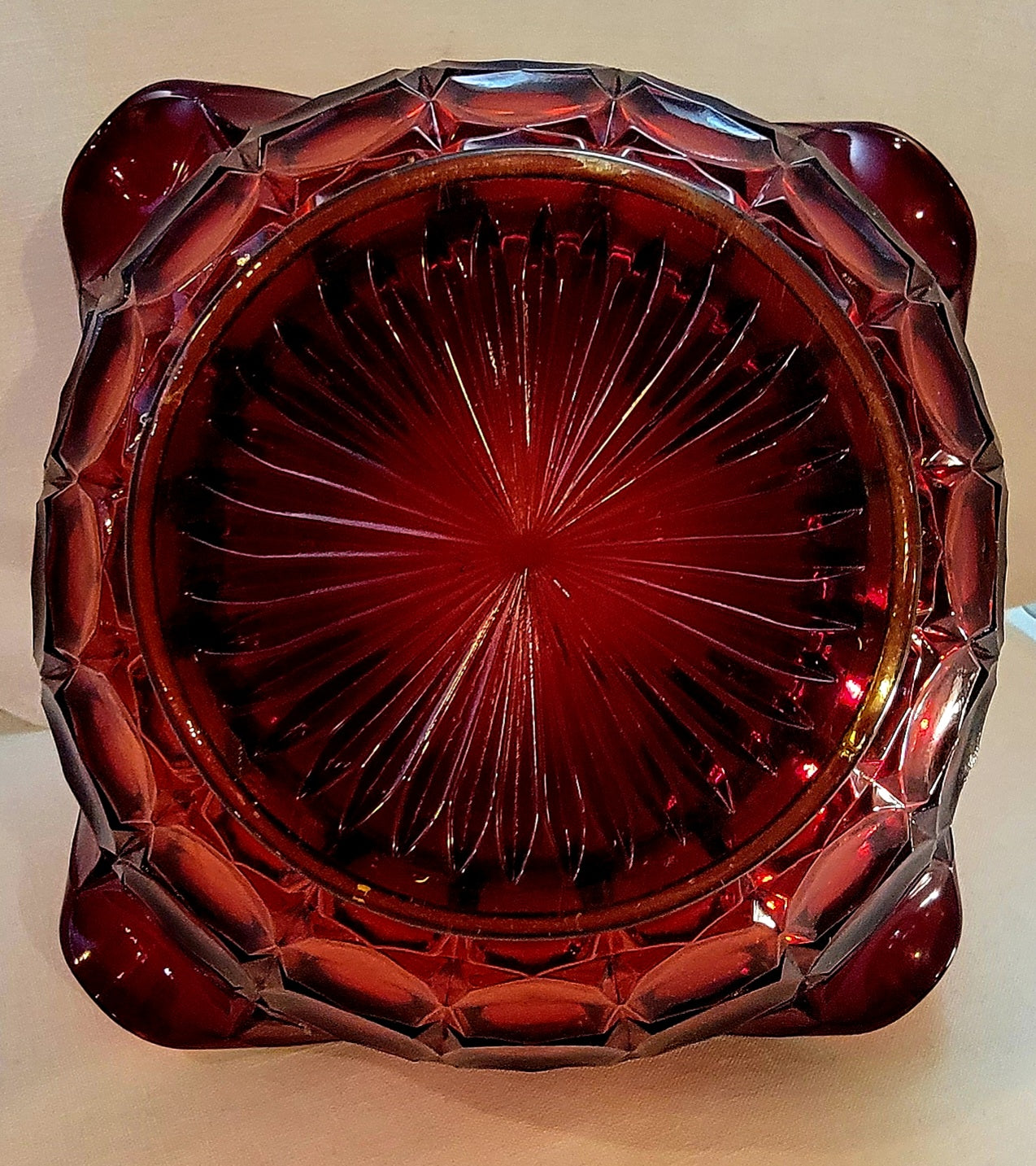Vintage Tiara Amberina Constellation Basket