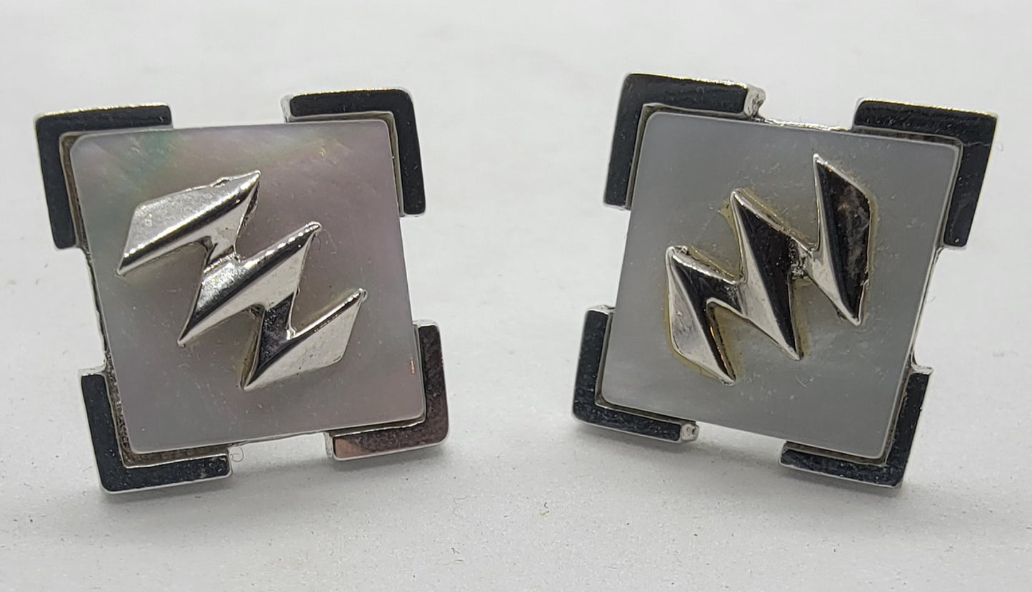 Silver Cufflinks And Tie Clip Set