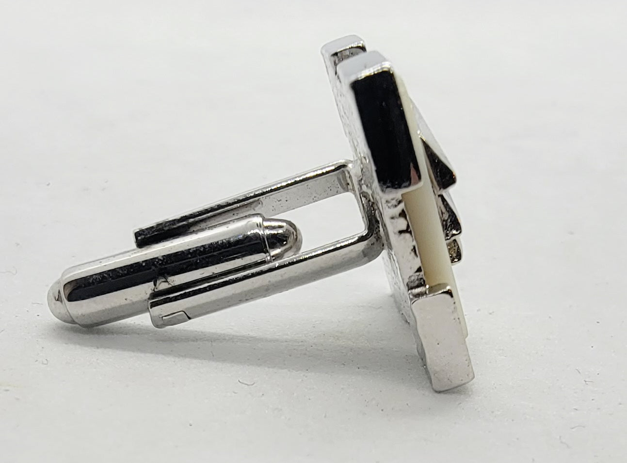 Silver Cufflinks And Tie Clip Set