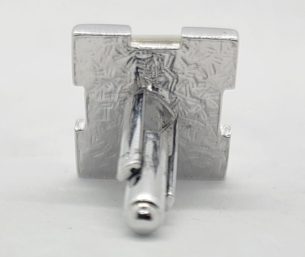 Silver Cufflinks And Tie Clip Set