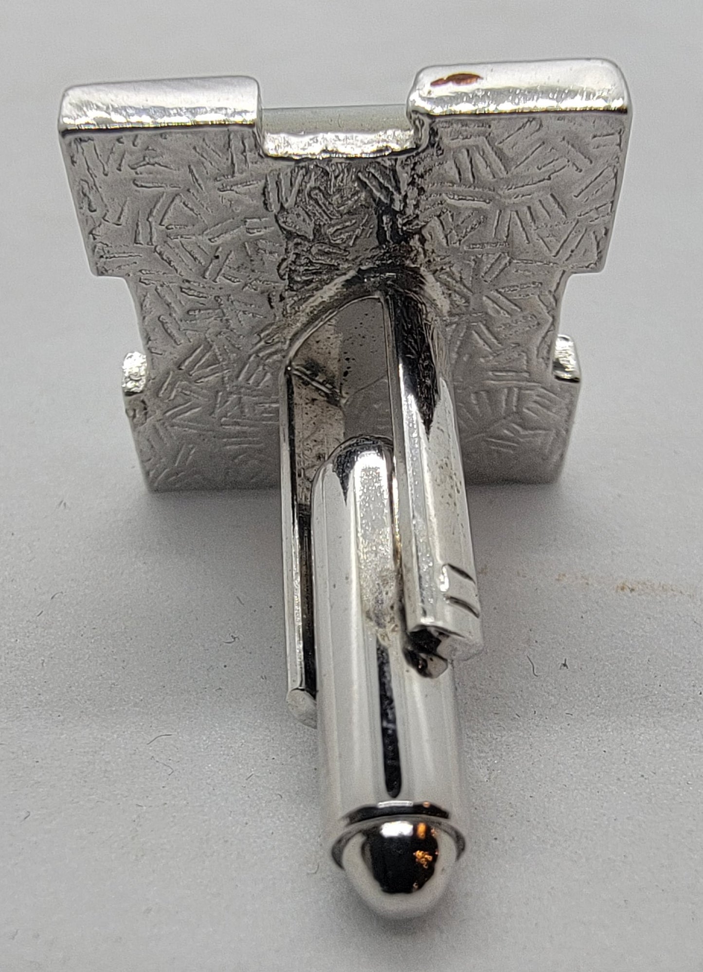 Silver Cufflinks And Tie Clip Set