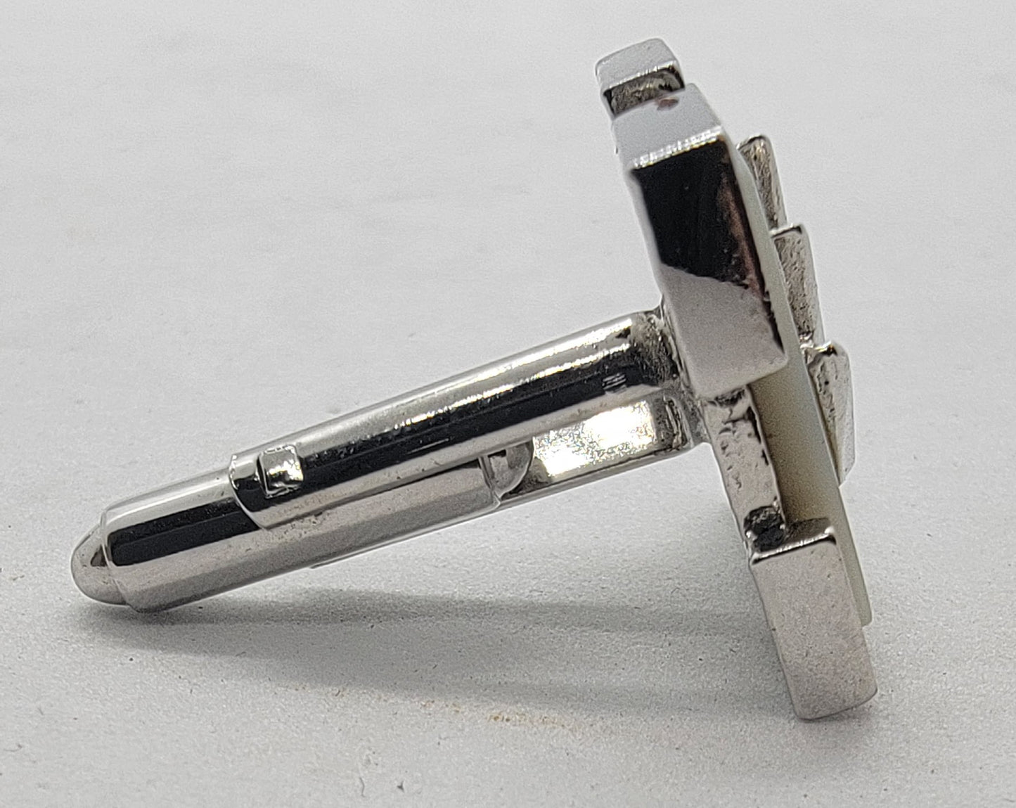 Silver Cufflinks And Tie Clip Set