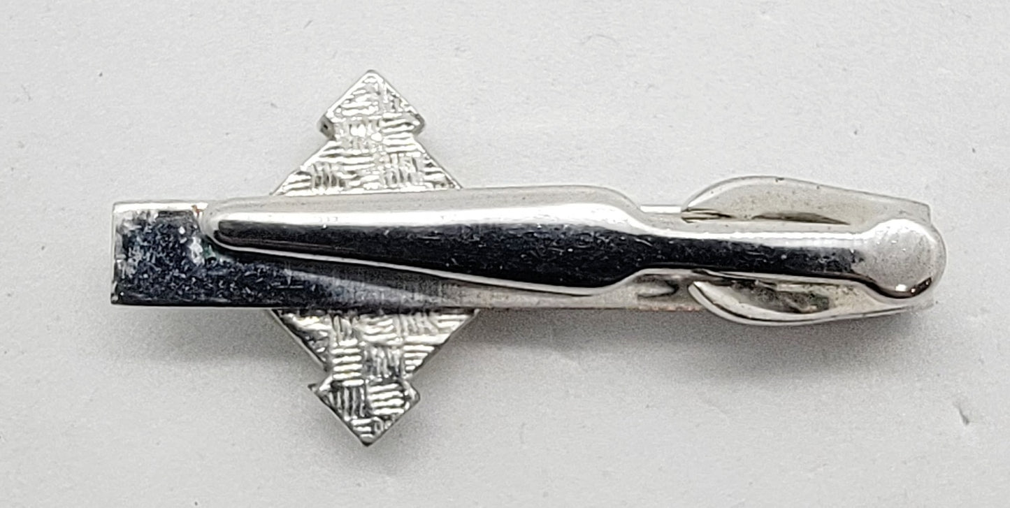 Silver Cufflinks And Tie Clip Set