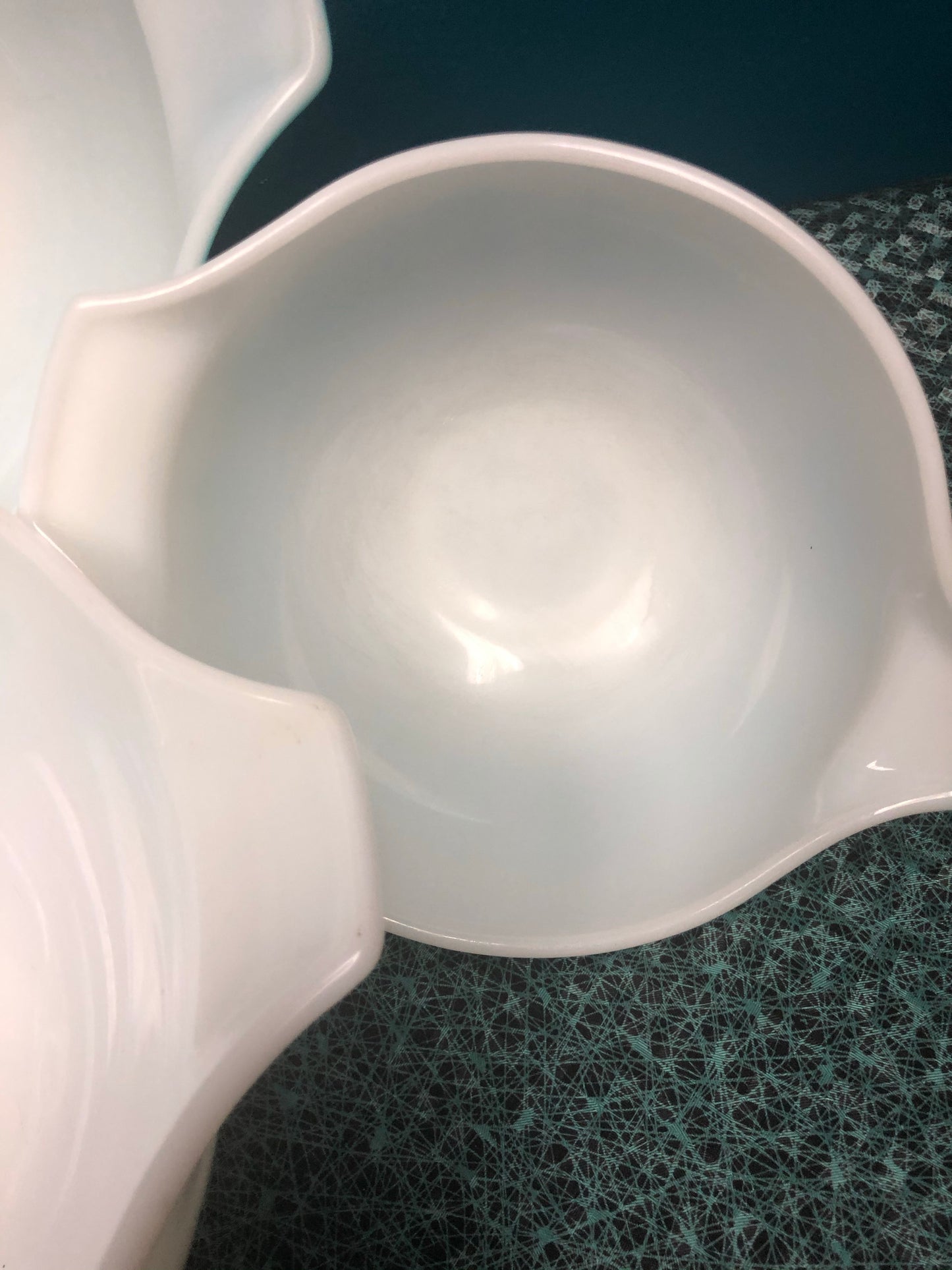 Vintage Set of 4 Pyrex Turquoise & White Butterprint Cinderella Mixing Bowls