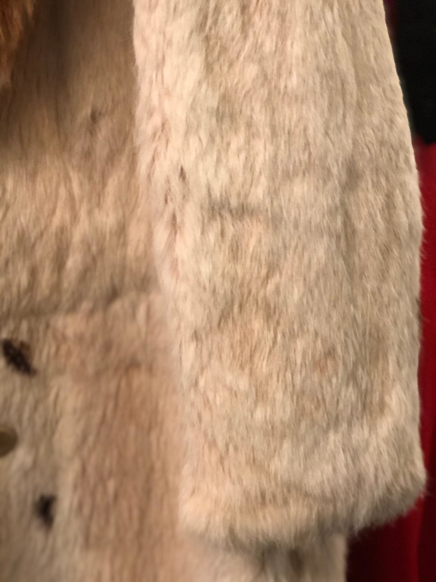 Vintage Spotted Lynx Fur Coat with Fox Fur Collar