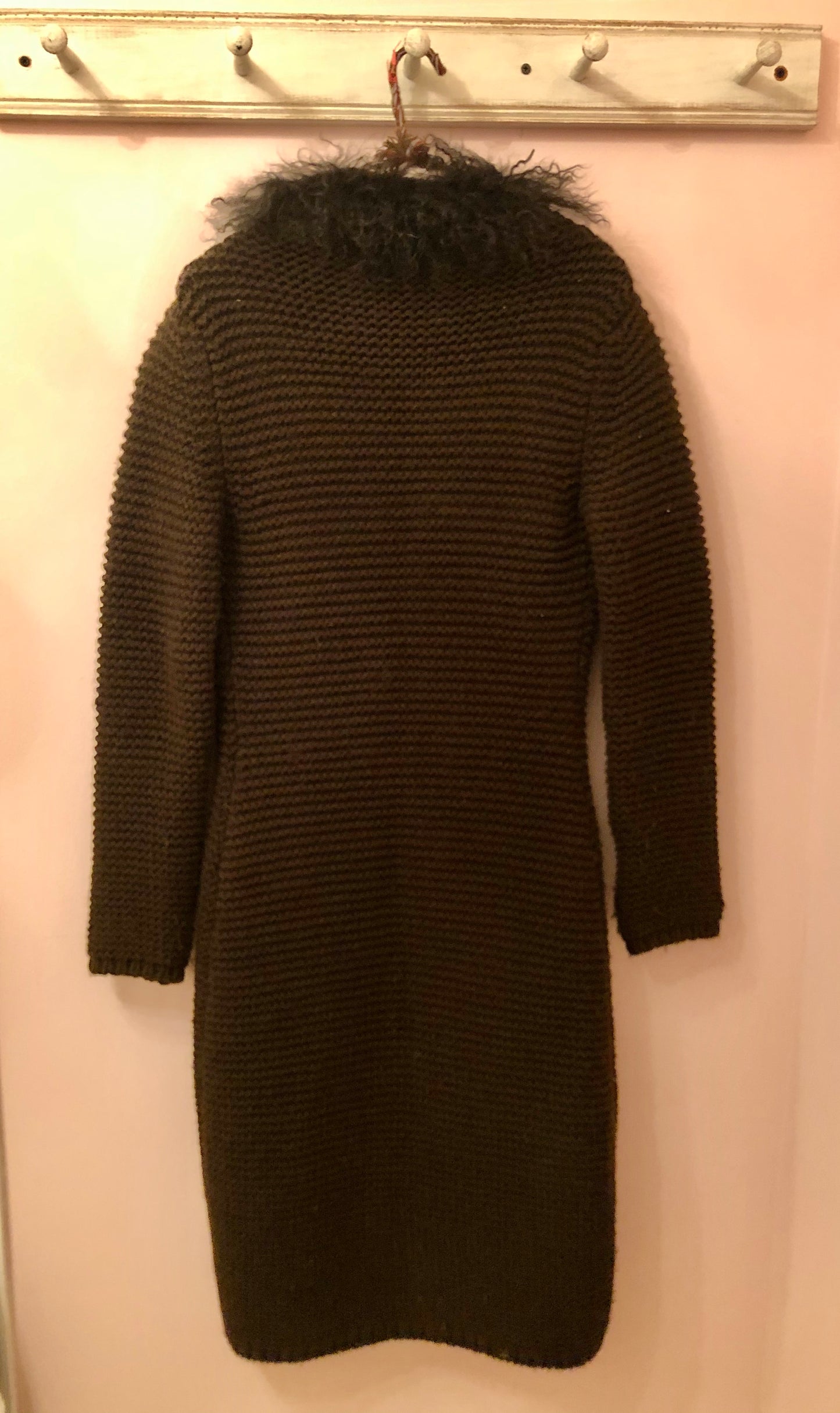 Vintage MODA International Long Brown Wool Cardigan Sweater