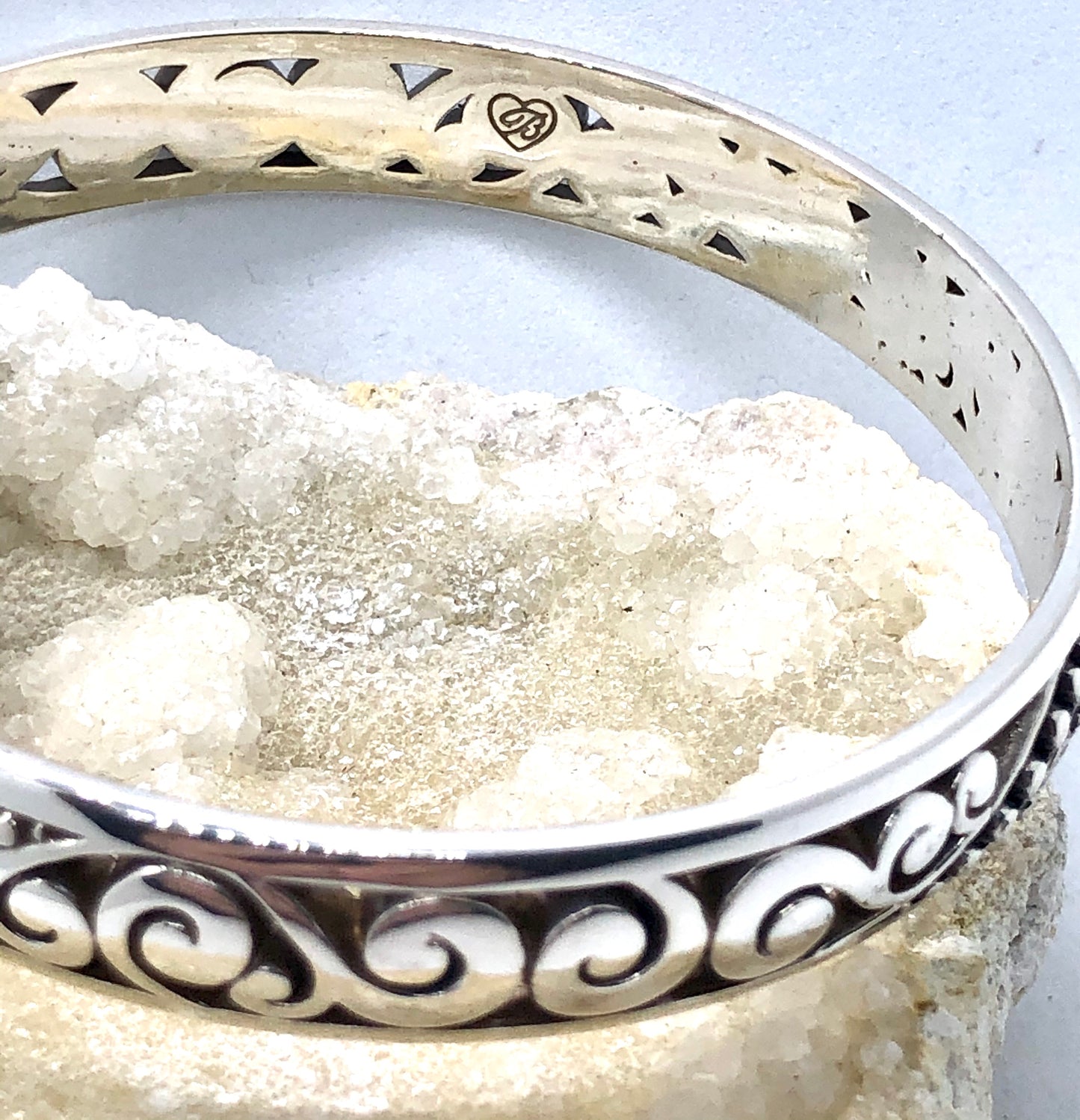Brighton Love Affair Silver Swirl & Dot Bangle Bracelet