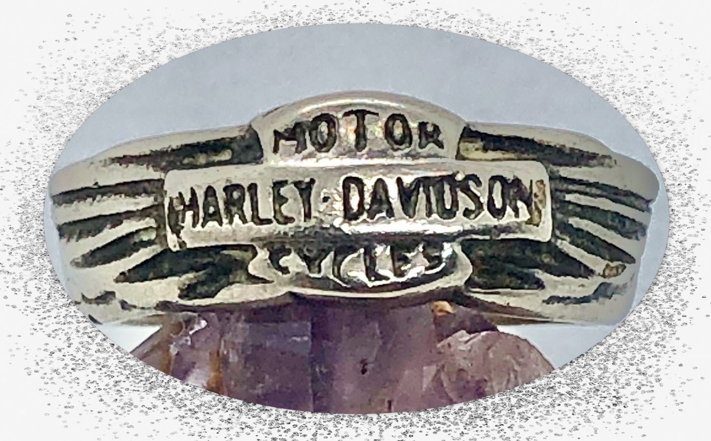 Vintage Sterling Silver Harley Davidson Motorcycle Wings Ring