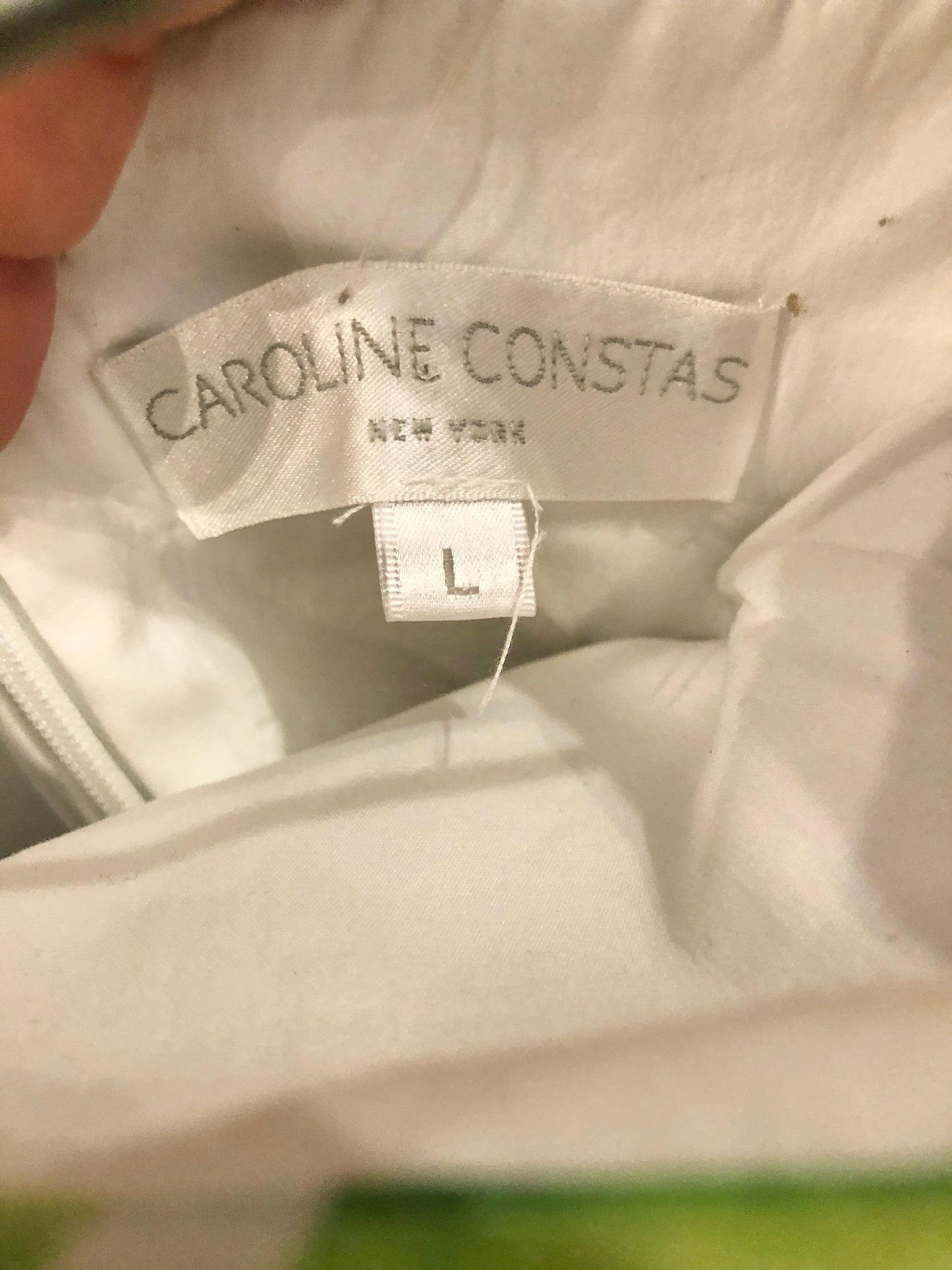 NWT Caroline Constas Off The Shoulder Palm Stripe Combo Blouse