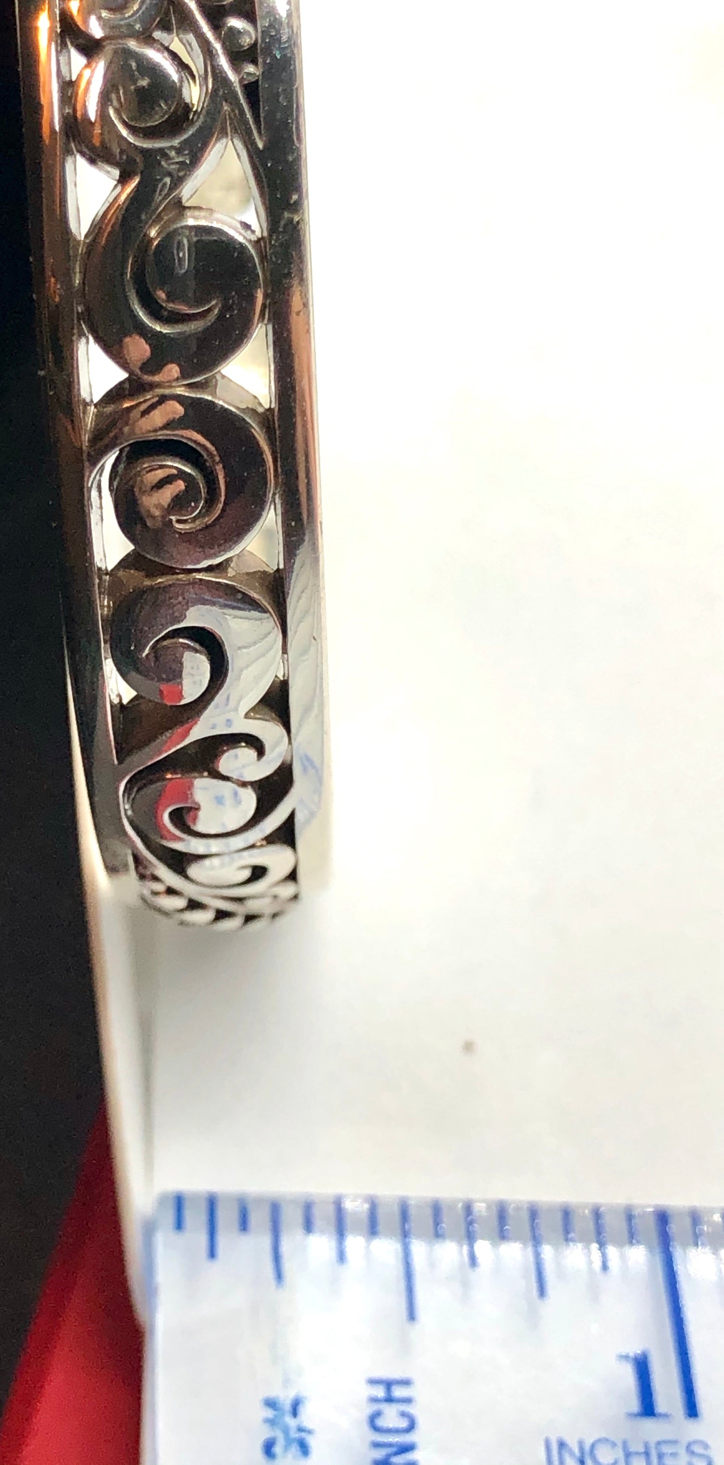 Brighton Love Affair Silver Swirl & Dot Bangle Bracelet