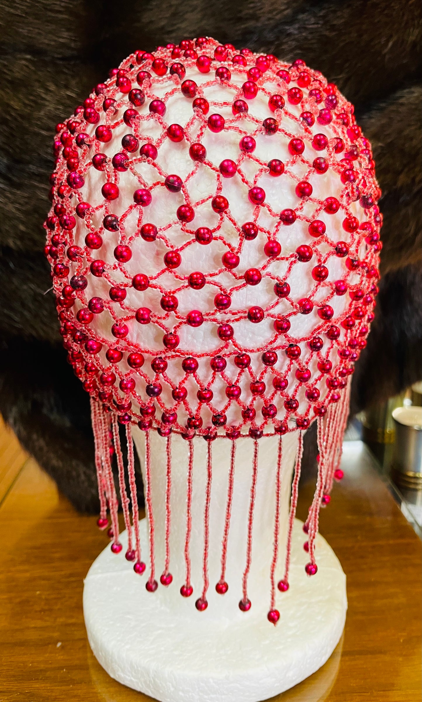 Beaded Fringe Flapper Style Headpiece Hat