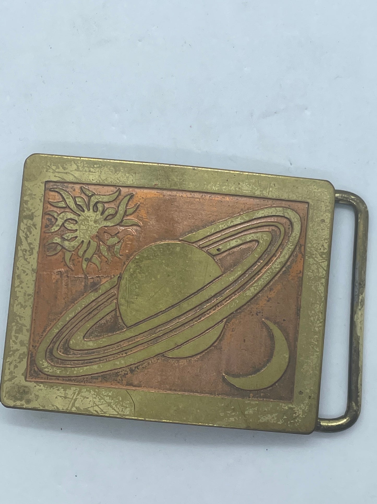 Vintage Horizon Brass & Copper Belt Buckle