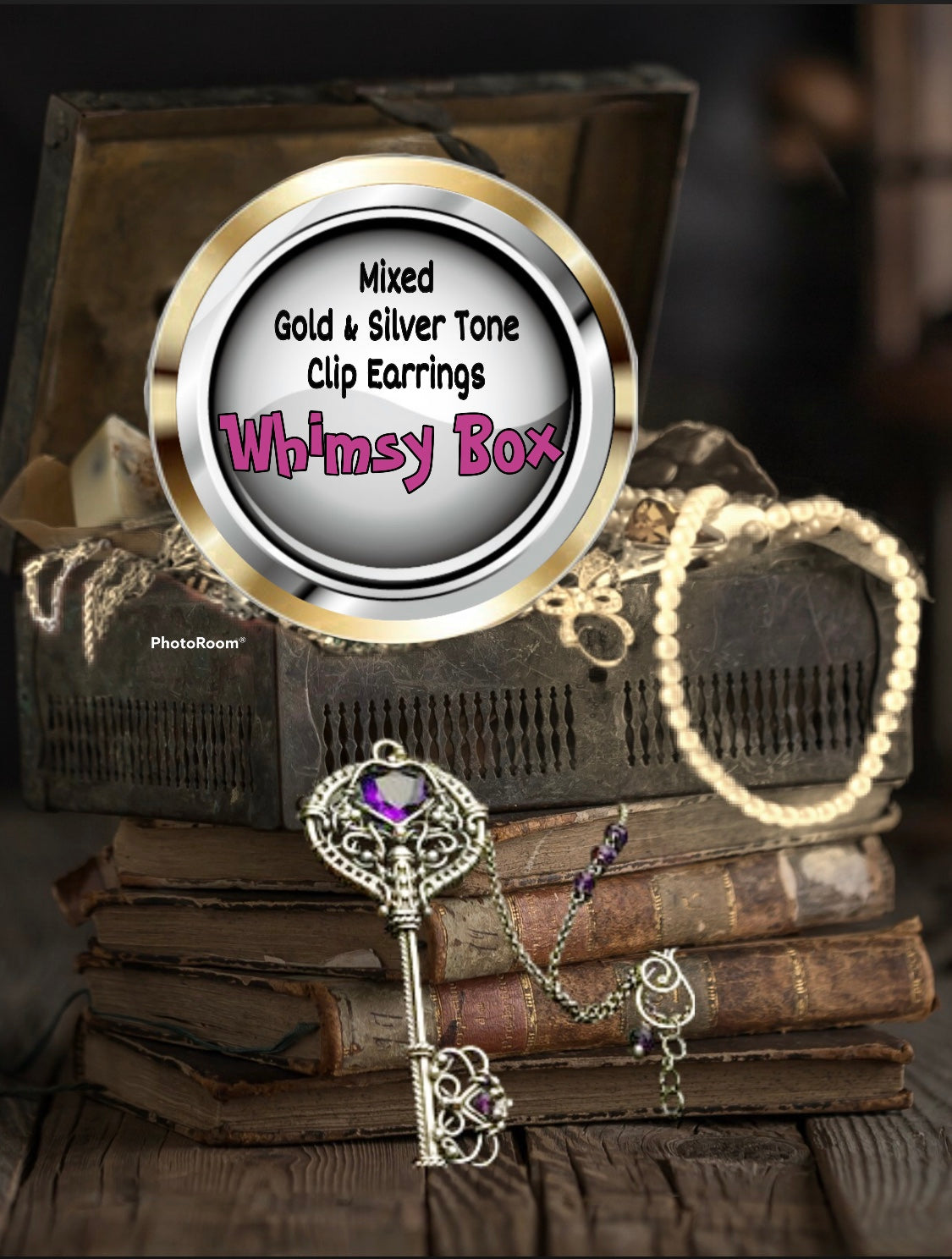 Mixed Gold & Silver Tone Accent Jewelry With Clip Earrings