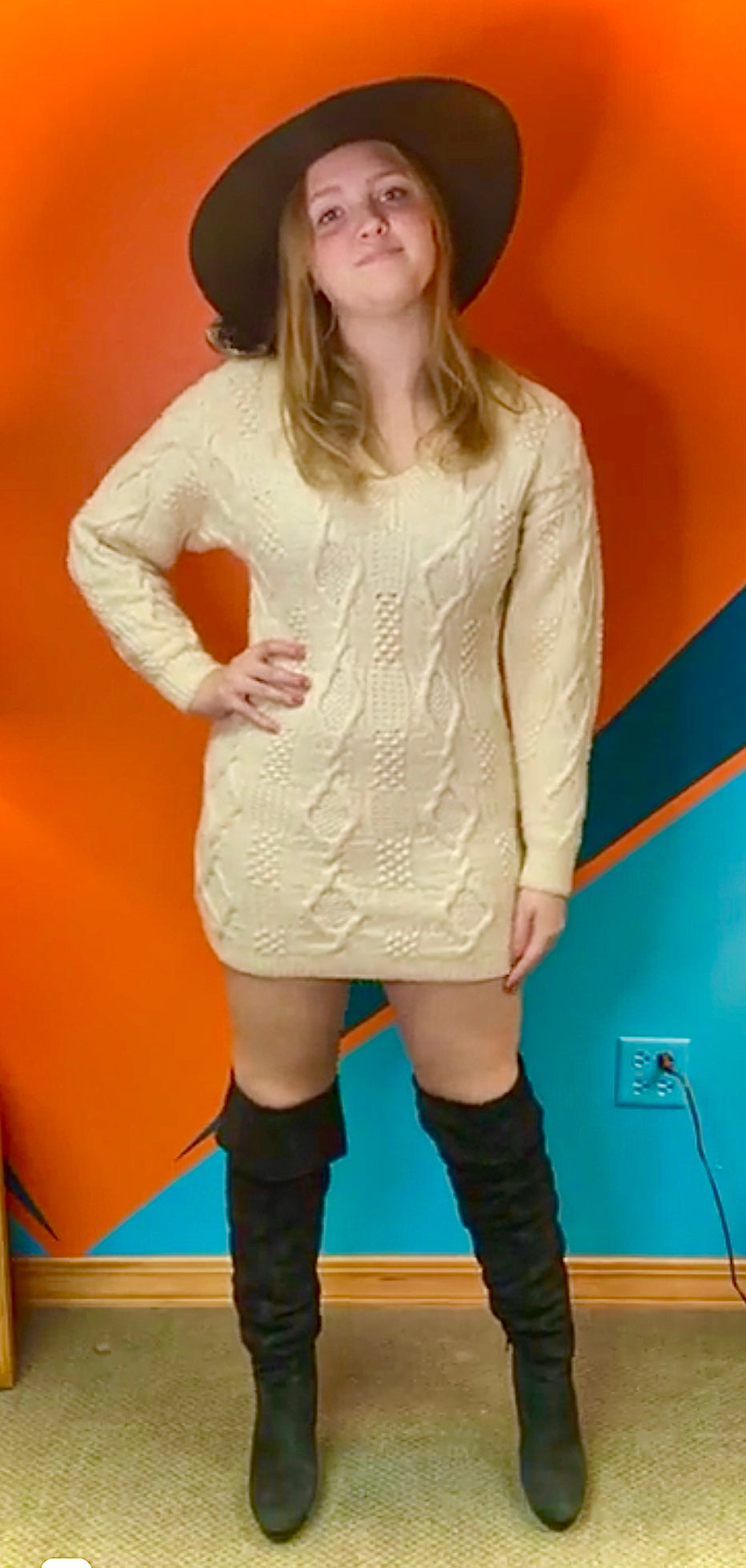 Vintage Neiman Marcus Cable Knit Sweater Dress