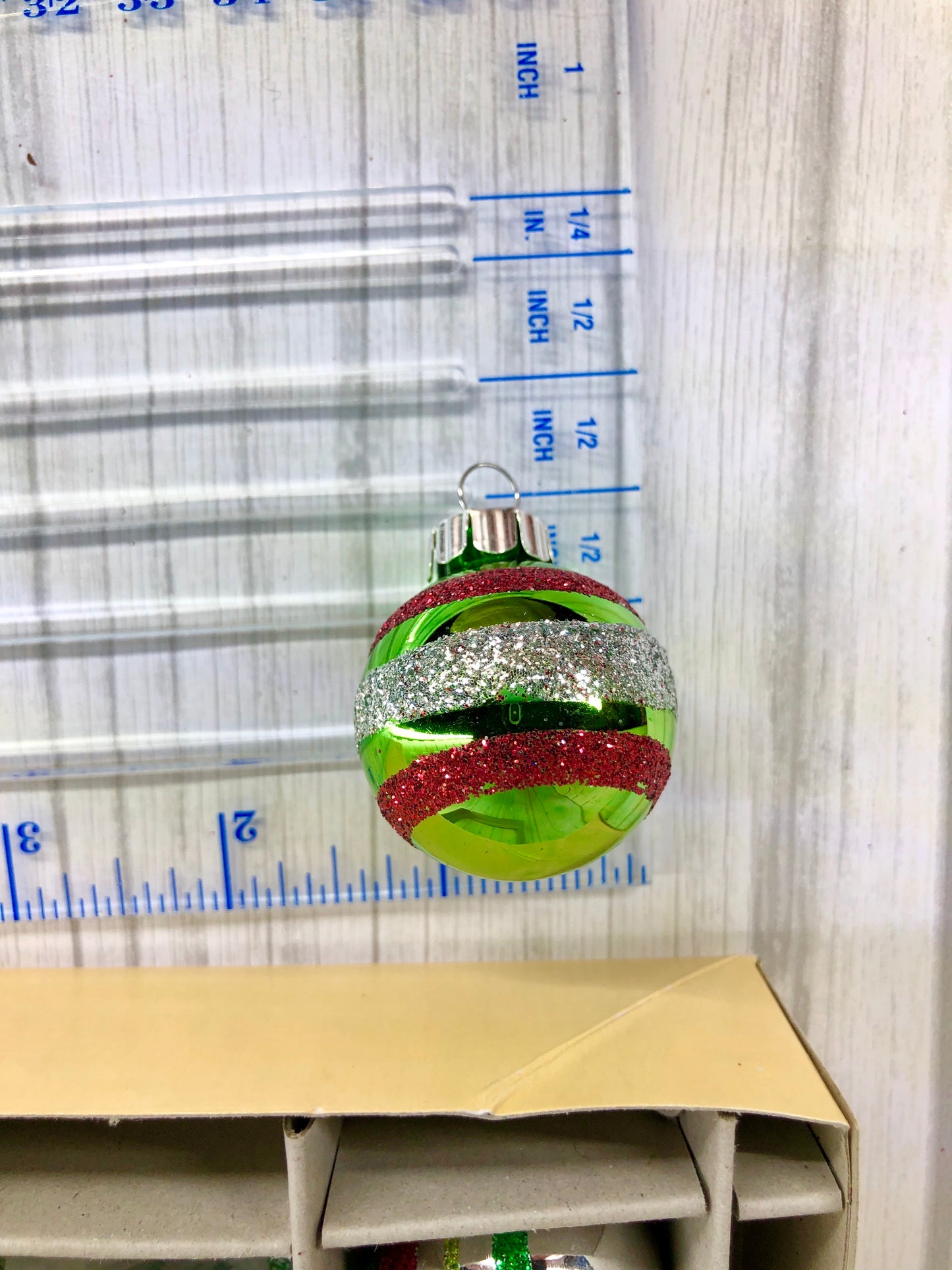 20 Christopher Radko Shiny Brite Nostalgic Red Green Silver Glass Ornaments Set