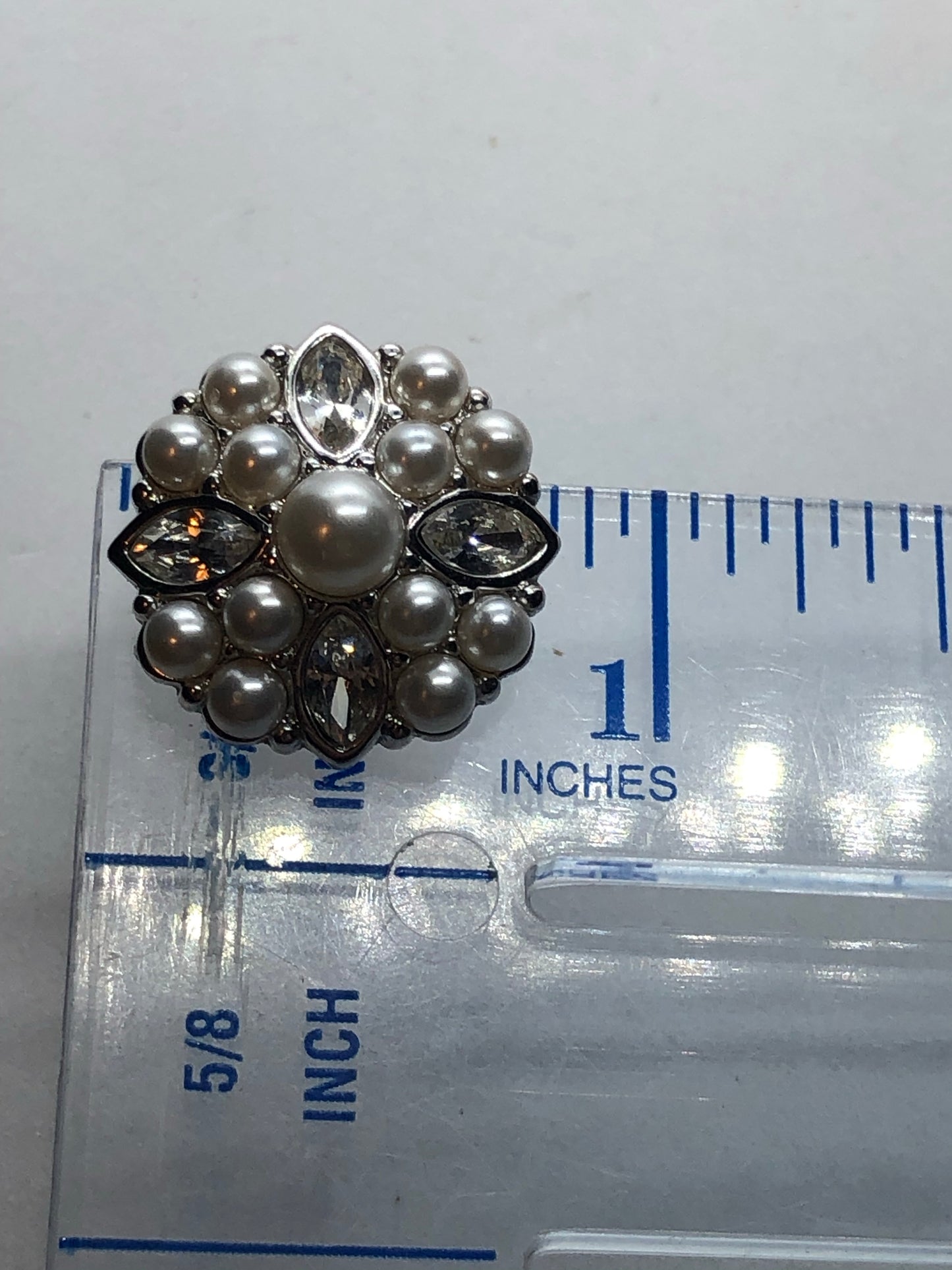 Swarovski Crystal & Pearl Signed Clip Earrings