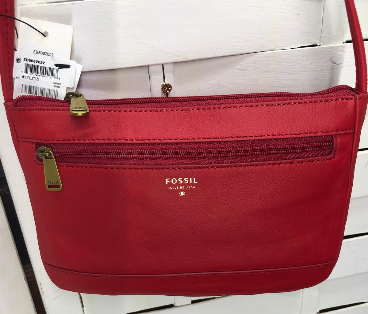 Leather crossbody bag Fossil Red in Leather - 27463534