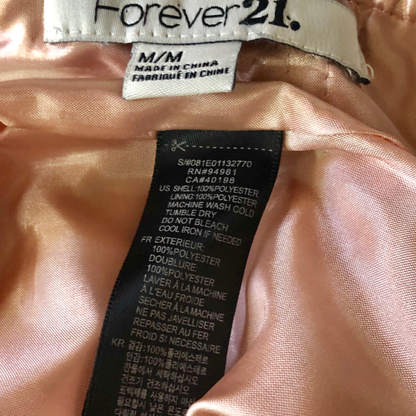 Forever 21 Pink & Black Strapless Blouse Size Medium