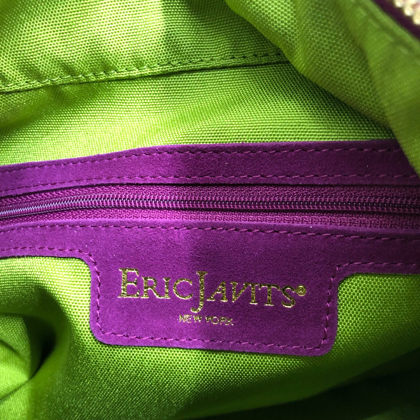 Eric Javits Suede Handbag Purse New With Tags