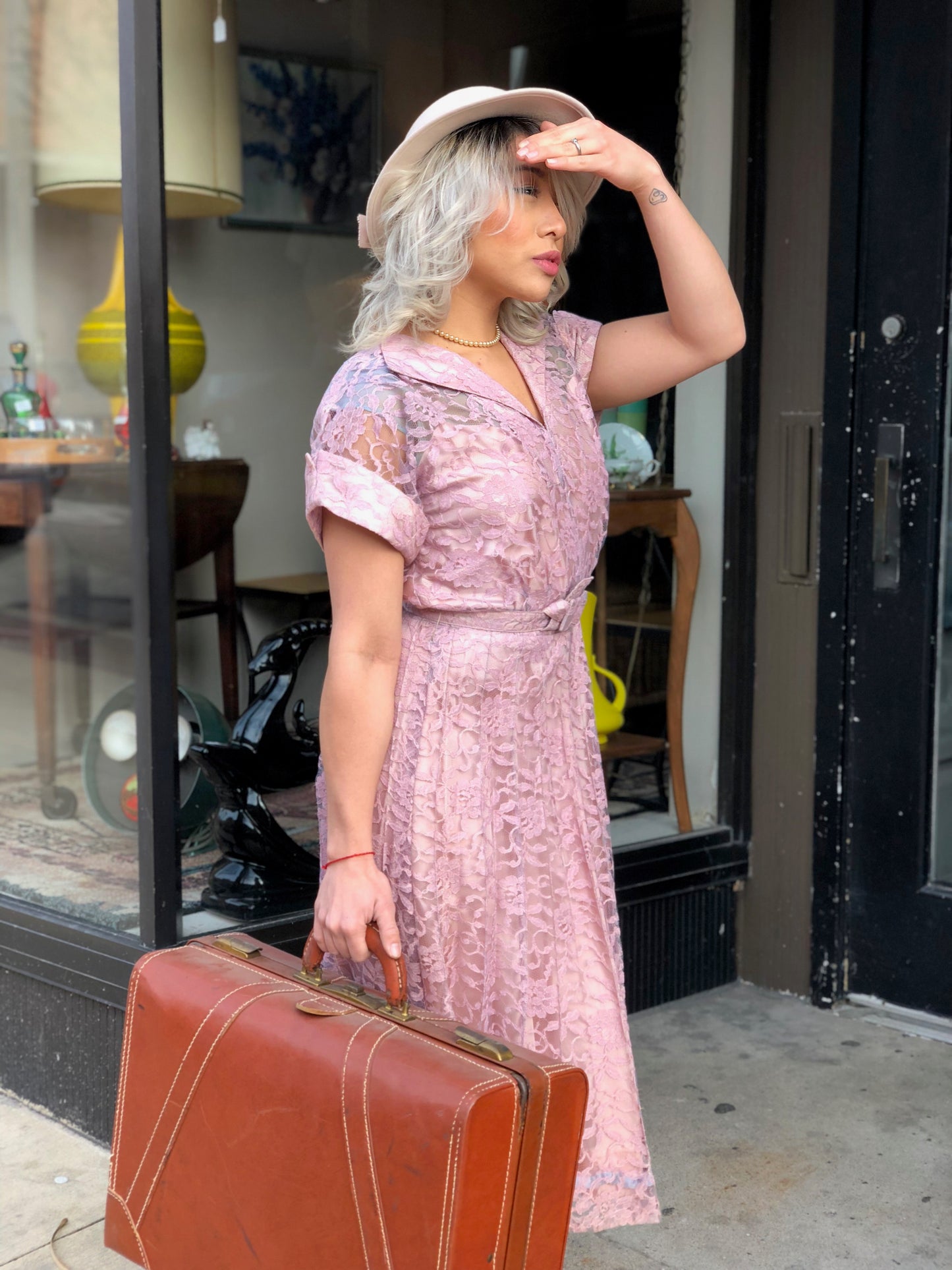 Vintage 1950’s Form Fit Lace Pin-Up Cocktail Dress