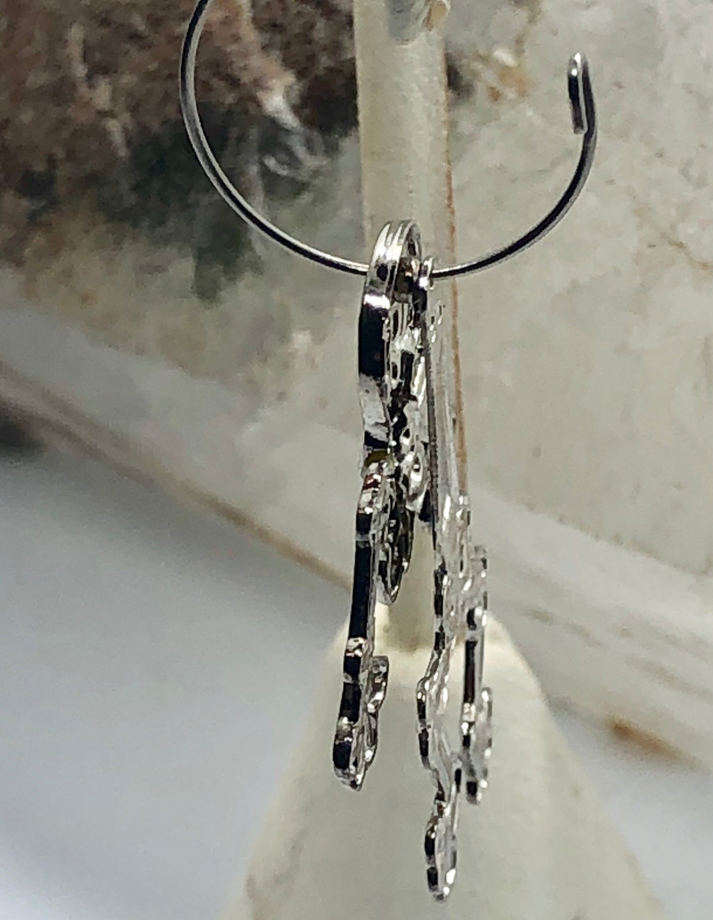 Vintage Cloisonné Enamel Articulated Skeleton Earrings