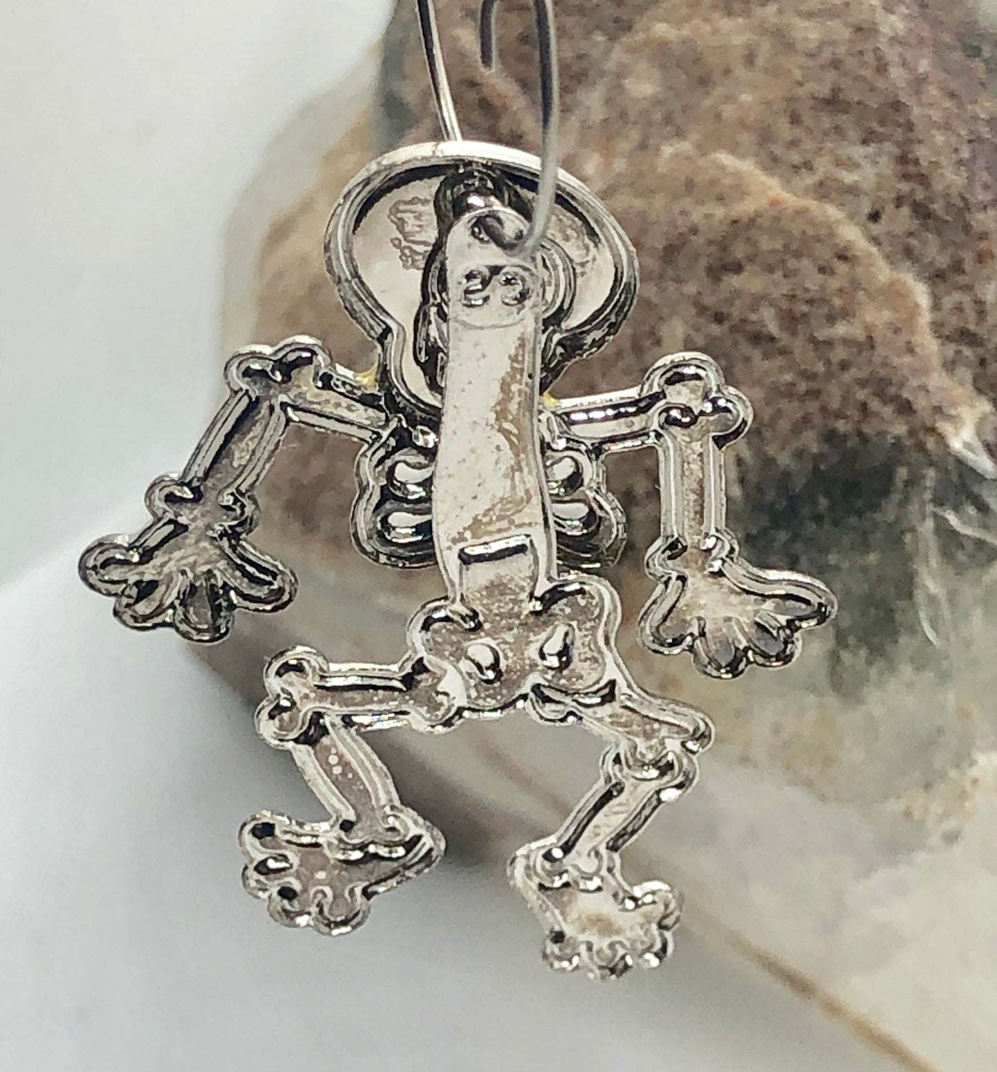 Vintage Cloisonné Enamel Articulated Skeleton Earrings