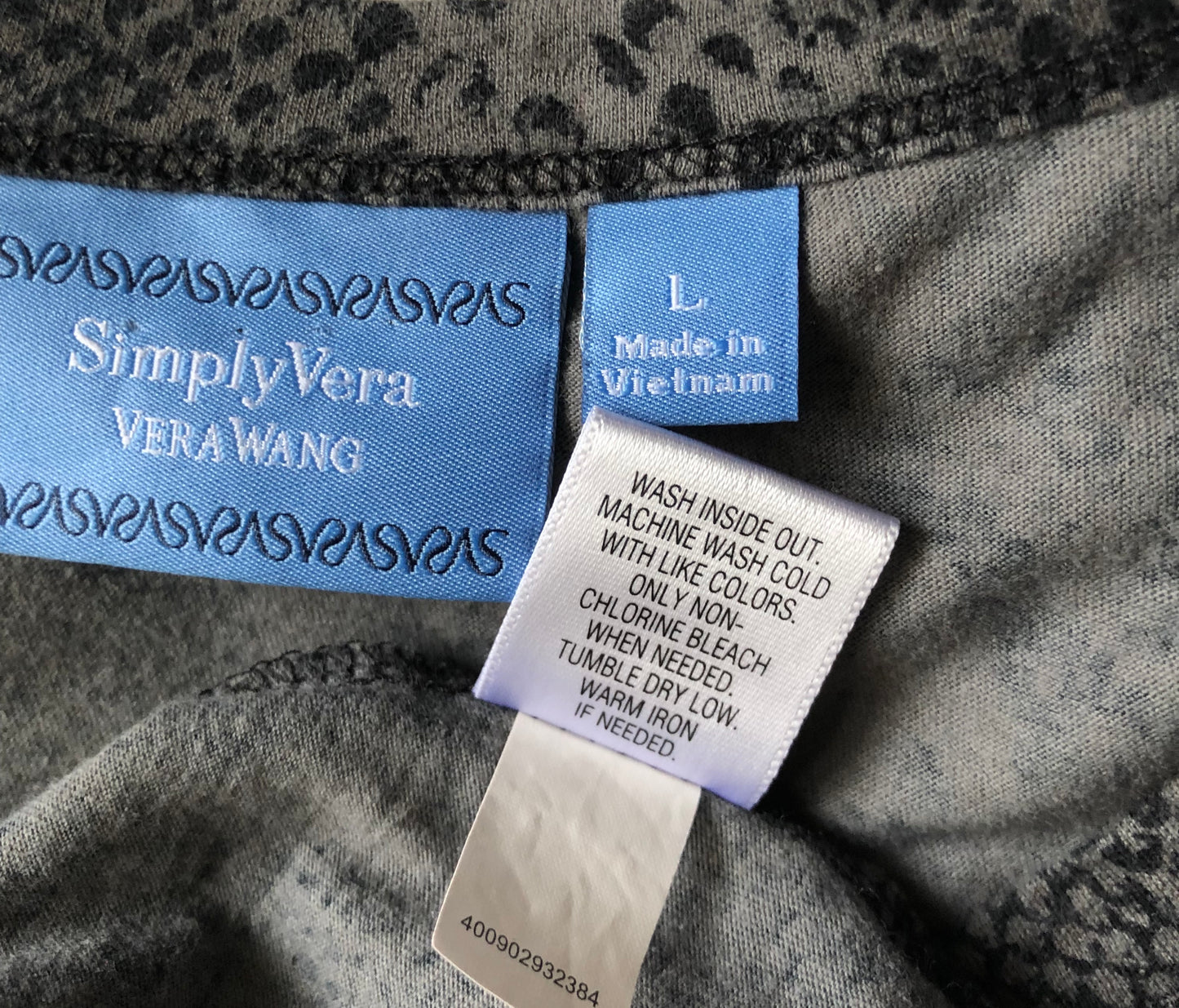 Simply Vera Wang Snakeskin Pattern Long Sleeve Shirt Size Large