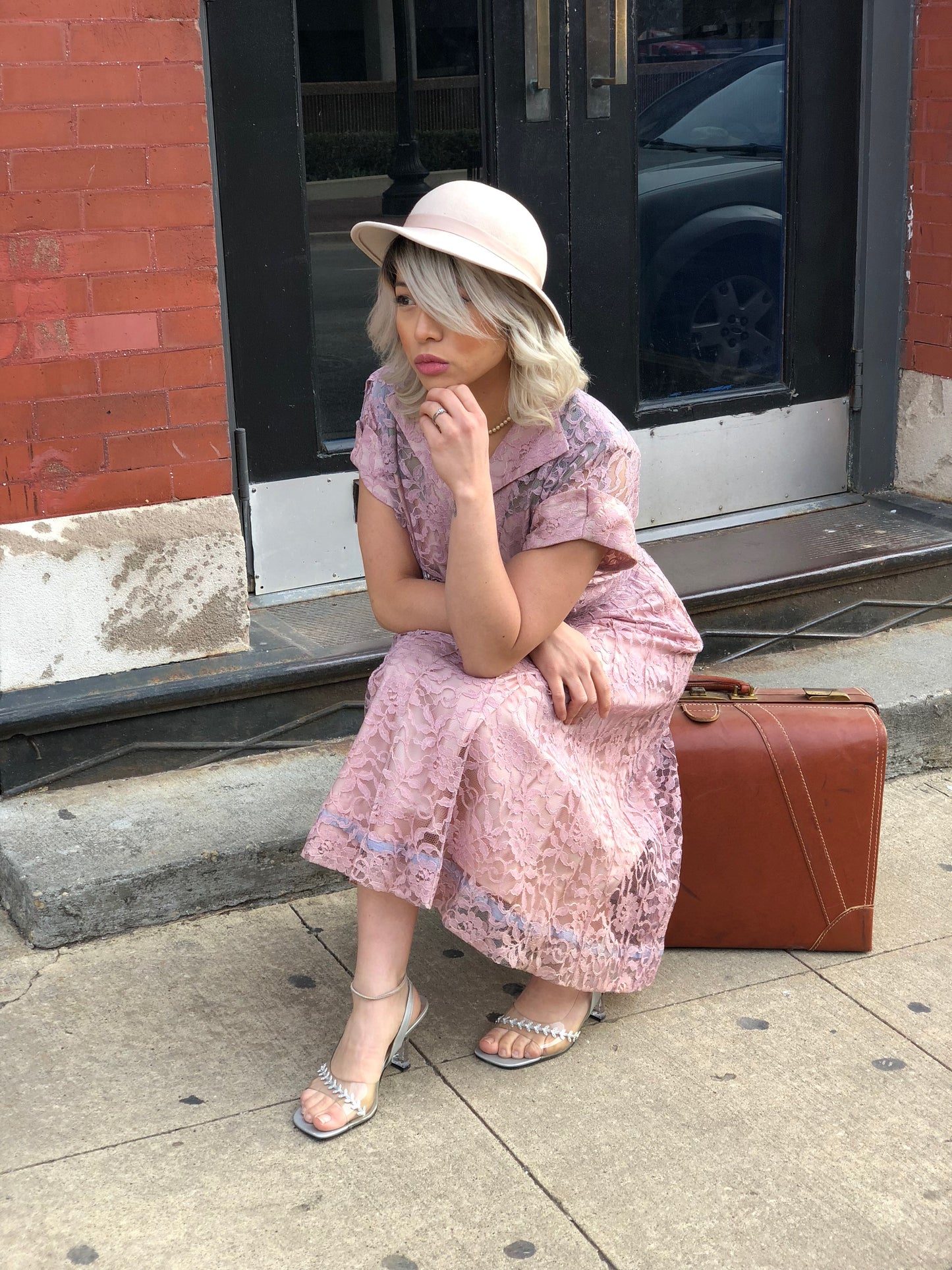 Vintage 1950’s Form Fit Lace Pin-Up Cocktail Dress