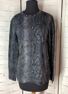 Simply Vera Wang Snakeskin Pattern Long Sleeve Shirt Size Large