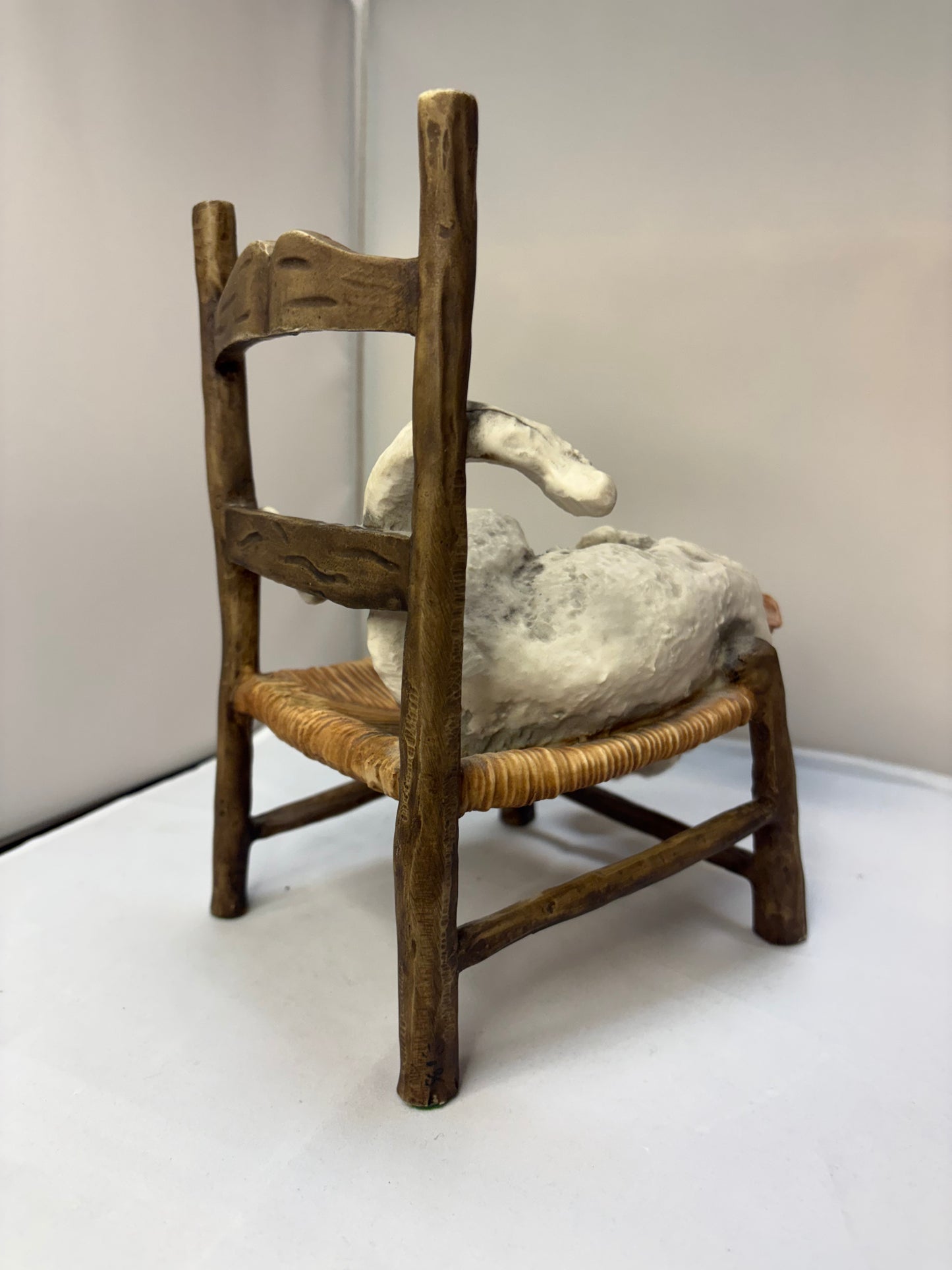 Giuseppe Armani Cat on Chair with Yarn Ball Italy