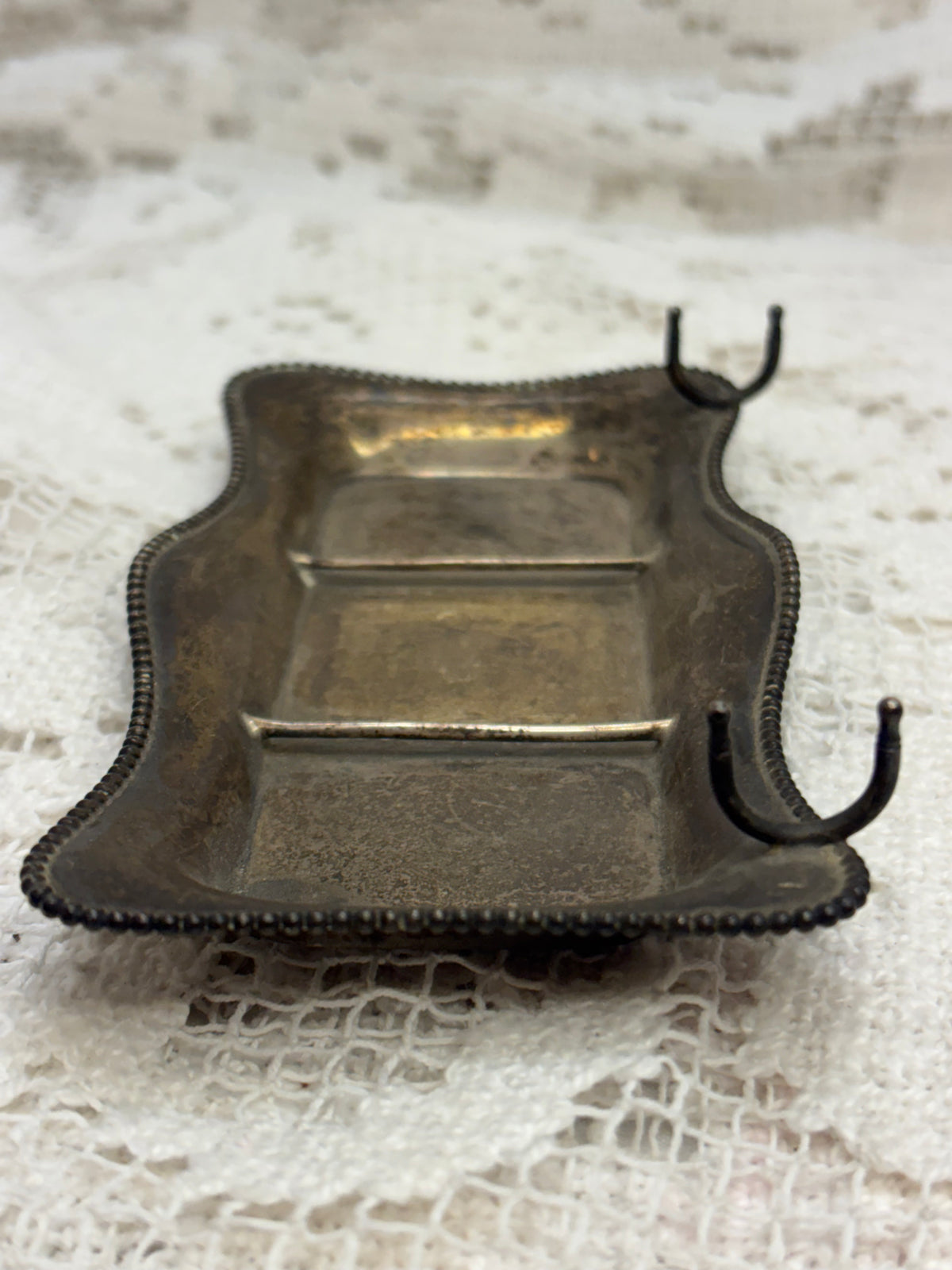 Antique Sterling Silver Inkwell & Pen rest