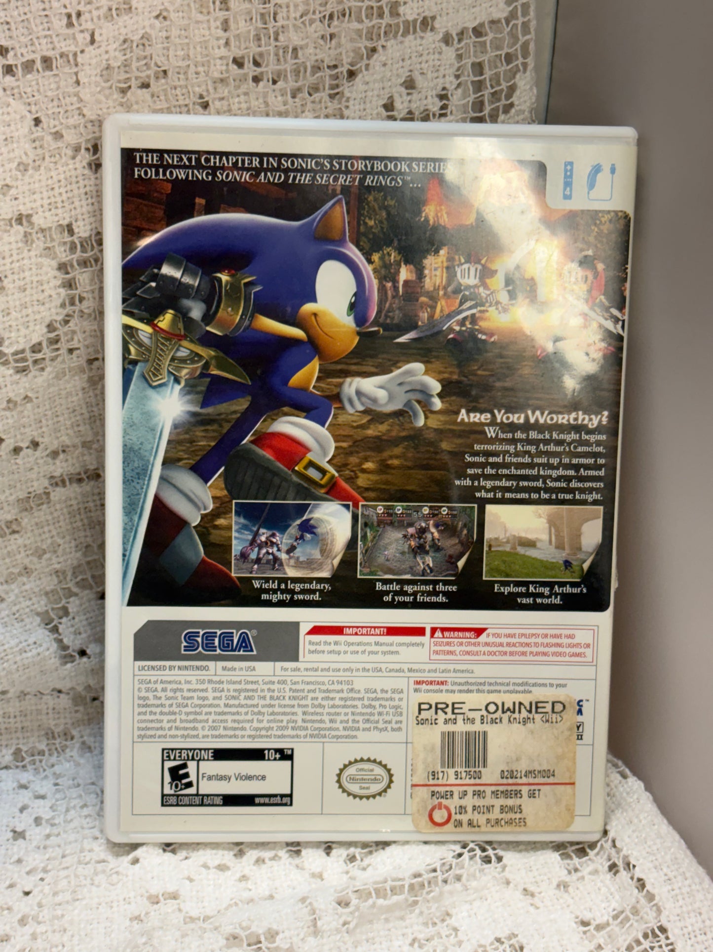 Sonic and the Black Knight Sega Wii Game