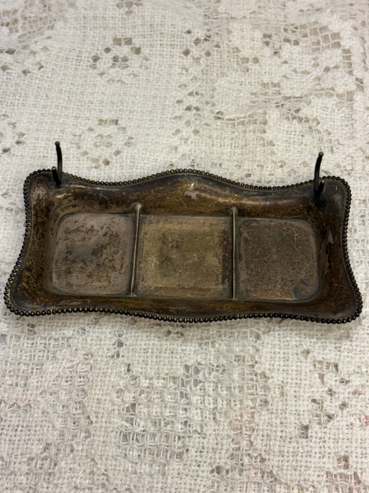 Antique Sterling Silver Inkwell & Pen rest
