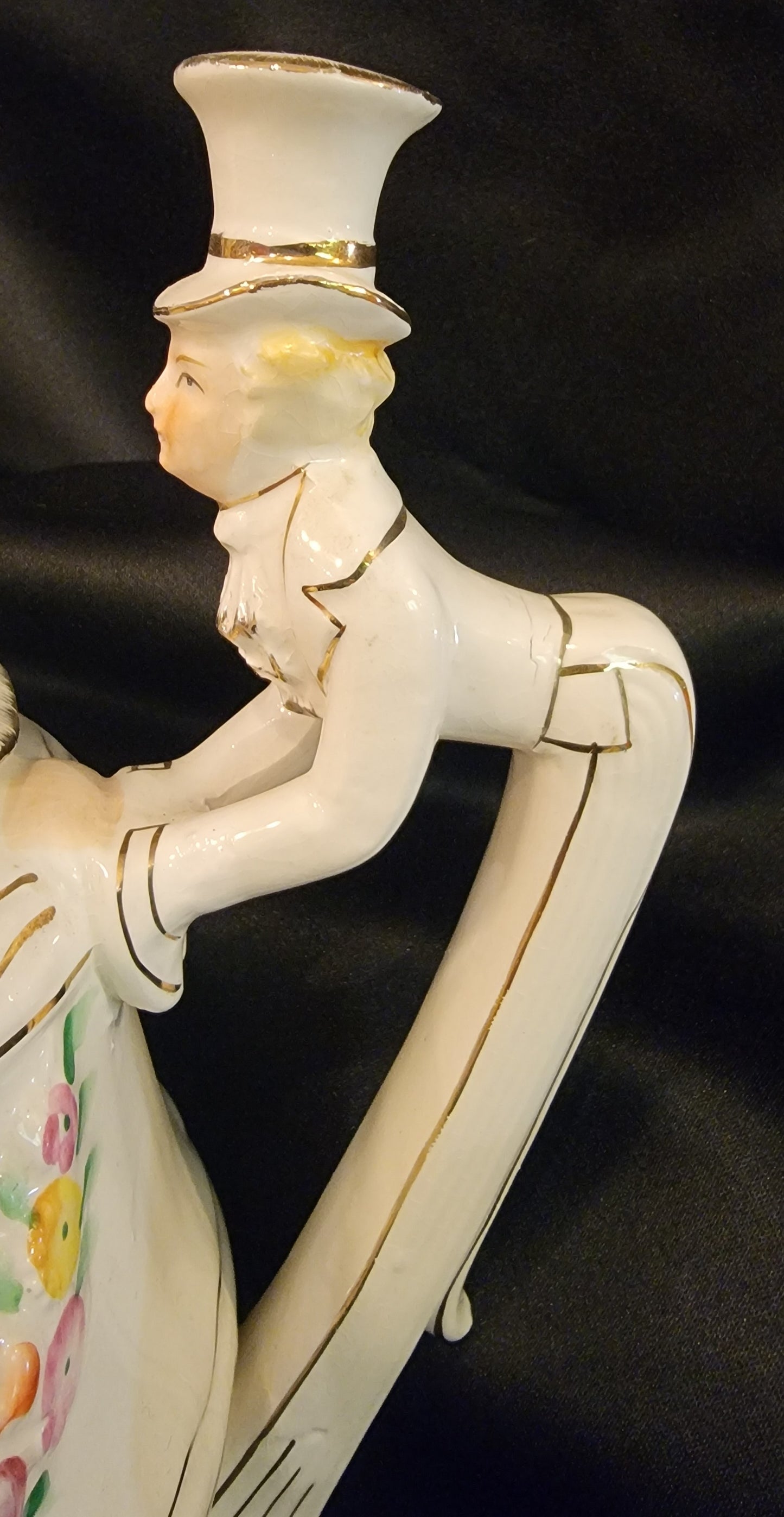 Vintage Betson Japan Victorian Lady And Butler Musical Teapot As Is